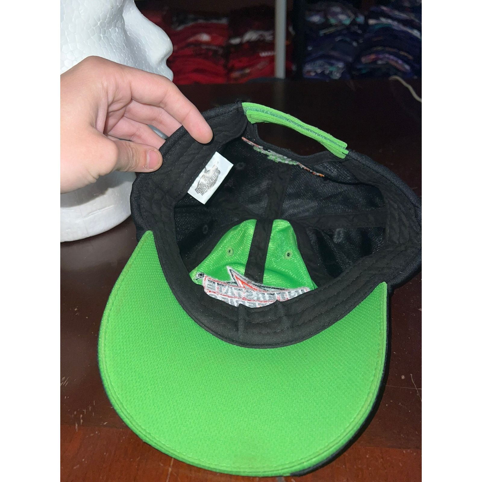 Vintage Interstate Racing Hat Batteries Green Black Race Headwear Size ONE SIZE - 6 Thumbnail