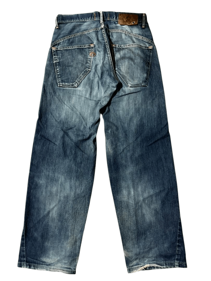 Edwin Vintage Edwin Evolution Blue Washed Whisker Jeans Size US 31 - 8 Thumbnail