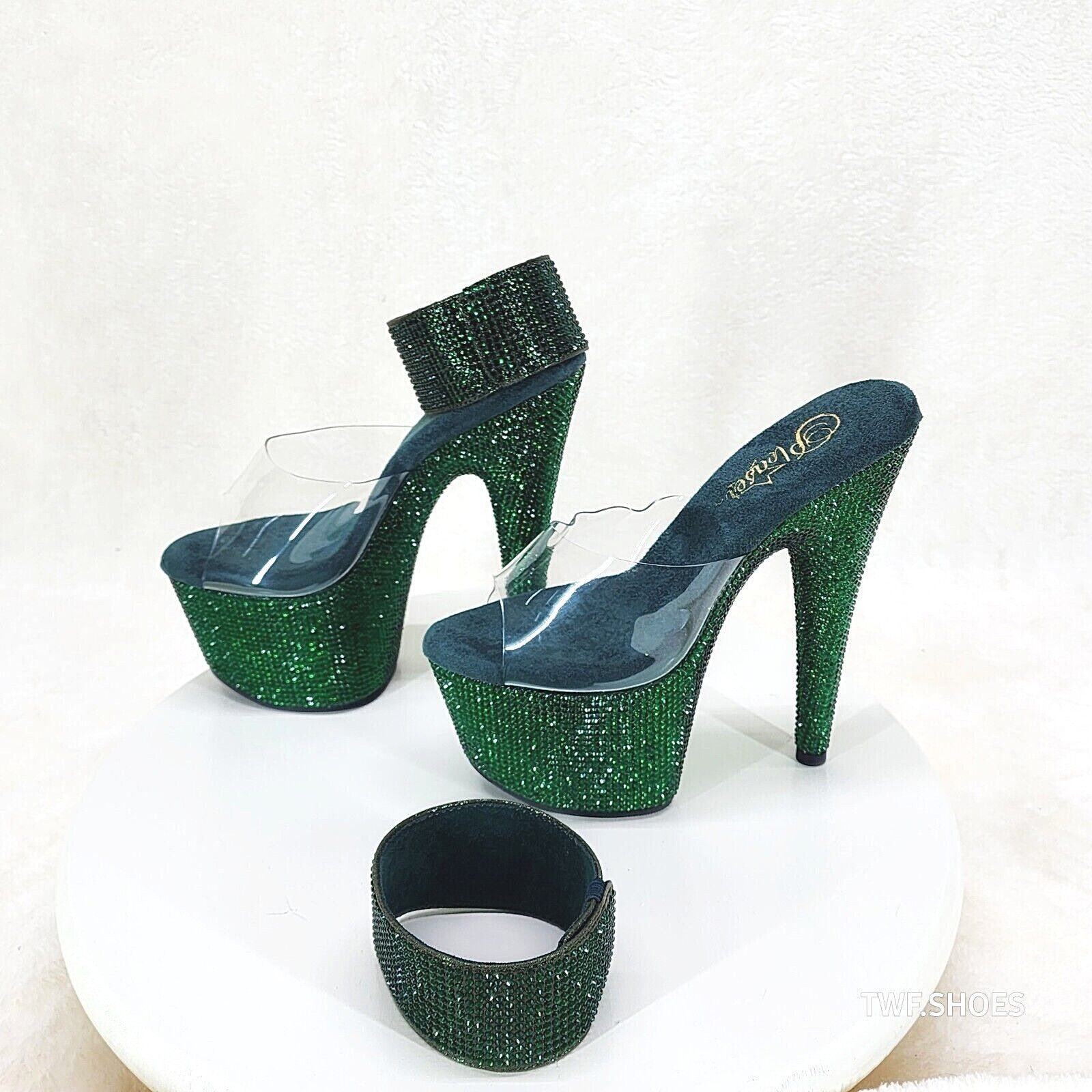Other Bejeweled 712RS Emerald Rhinestone Platform 7" Stiletto High Size US 7 / IT 37 - 8 Thumbnail