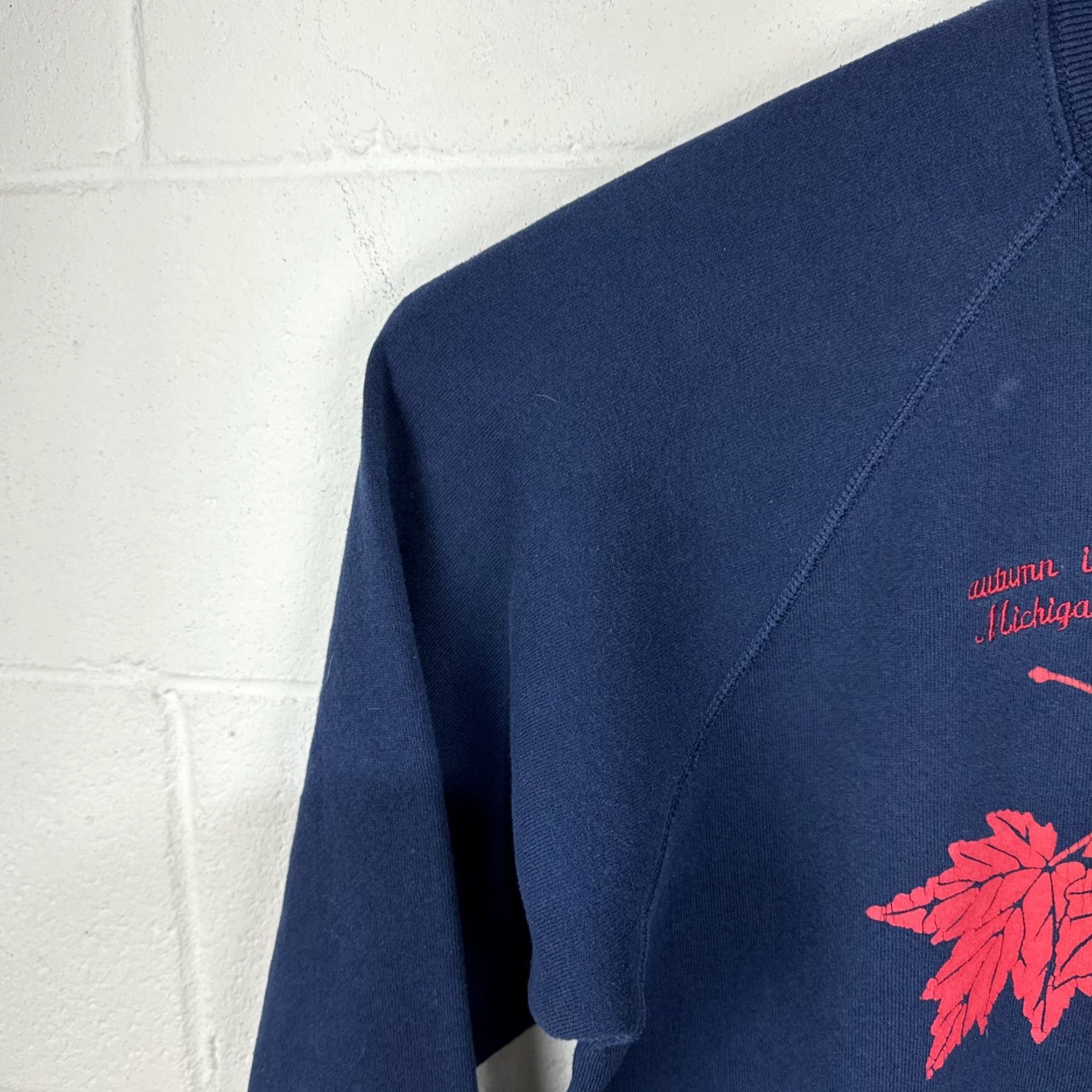 Lee VINTAGE Lee Sweatshirt Men's XL Blue 90s Fall Leaves Graphic Print Fleece Pullover Size US XL / EU 56 / 4 - 5 Thumbnail
