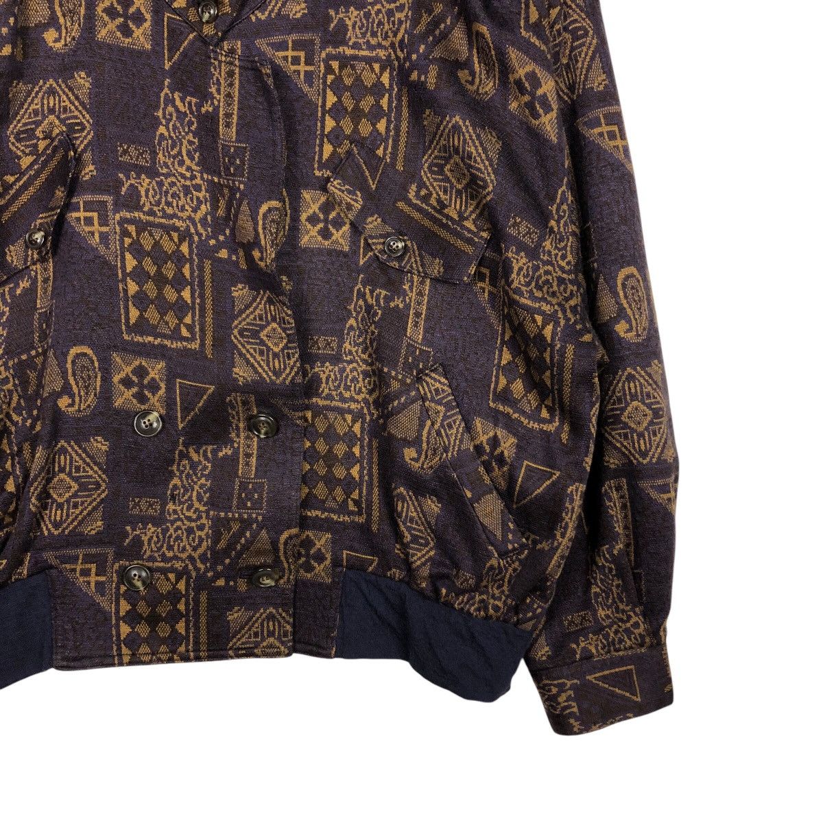 Japanese Brand × Vintage 📌Vintage Bomber Jacket Runic Navajo Design Issey Miyake Size US M / EU 48-50 / 2 - 6 Thumbnail