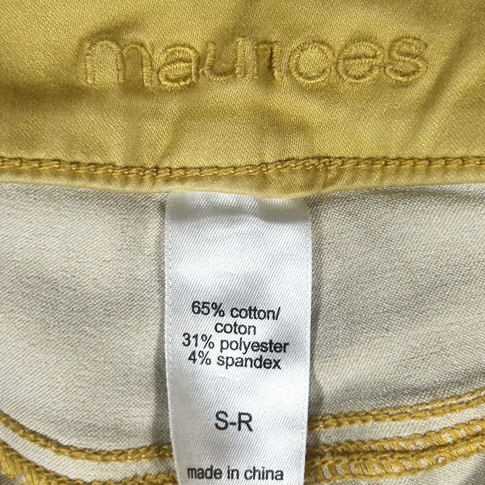 Vintage Maurices Skinny Pants Womens Size S Yellow Stretch Cotton Blend Pockets Size 38" / US 16 / IT 52 - 4 Thumbnail