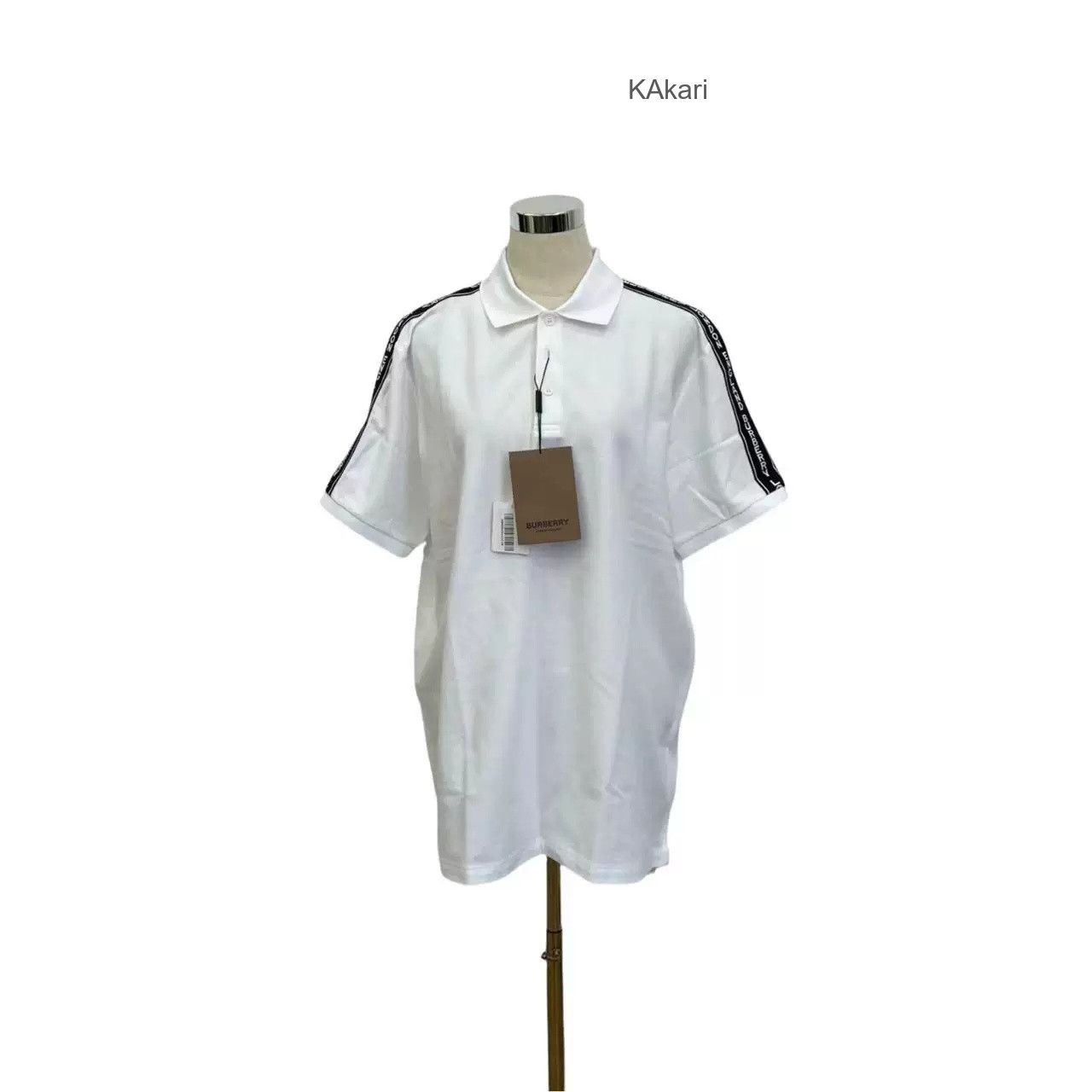 Burberry Burberry White Logo Stripe Polo Shirt Size US S / EU 44-46 / 1 - 5 Thumbnail