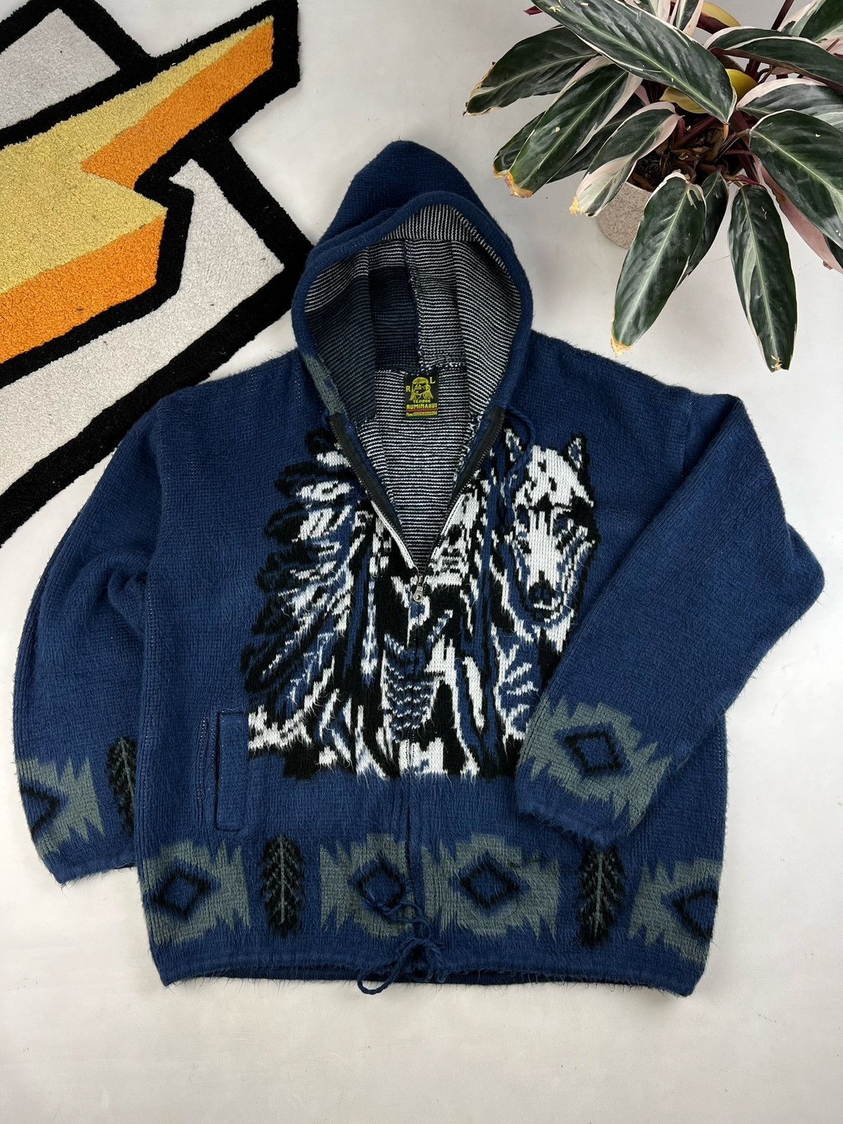 Japanese Brand × Vintage Aztec Boho Ruminahui Native American ArtisanEcuador hoodie Size US L / EU 52-54 / 3 - 4 Thumbnail