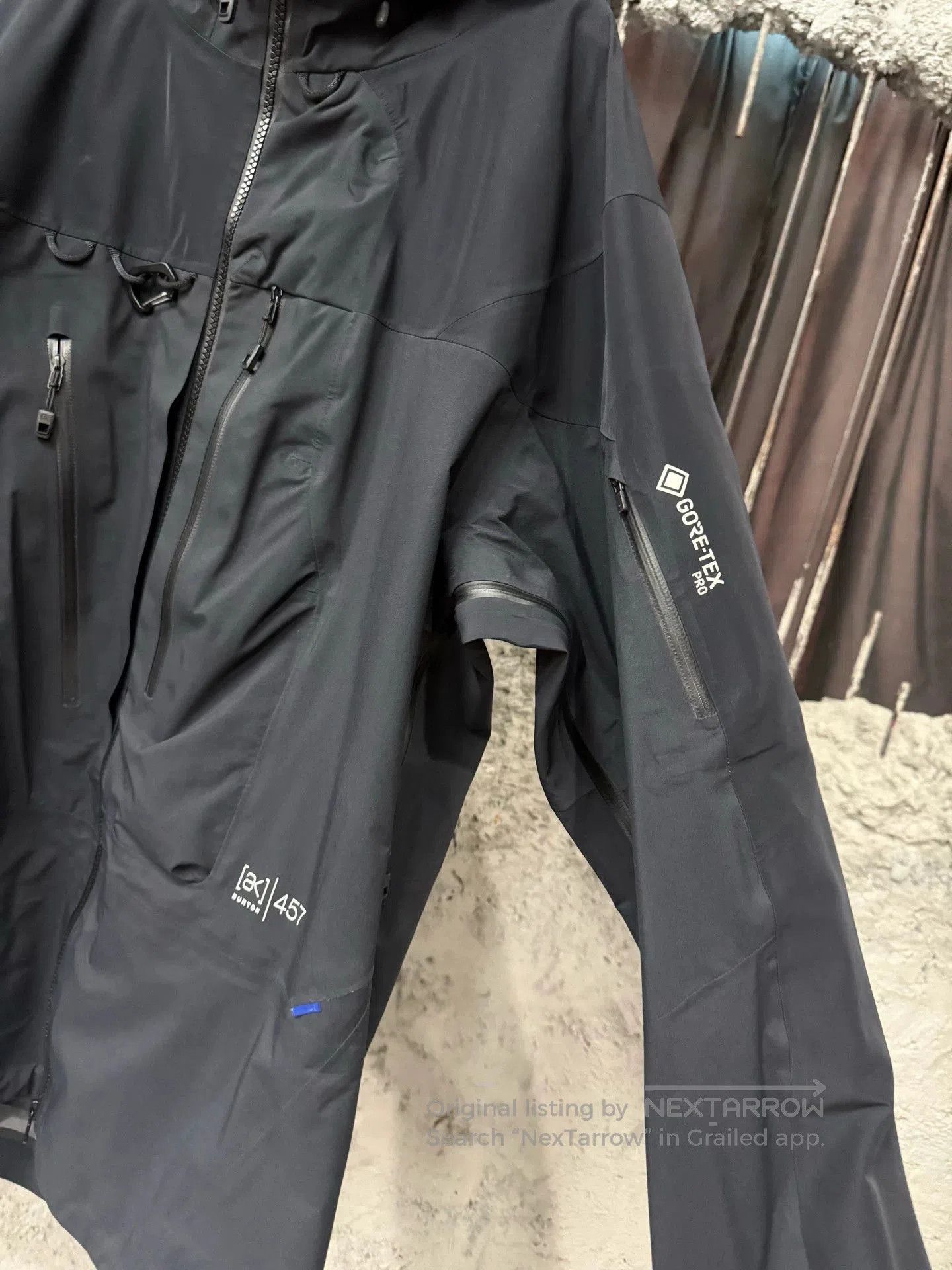 Burton Black Hooded Rain Jacket with Zip Pockets. Size US L / EU 52-54 / 3 - 5 Thumbnail