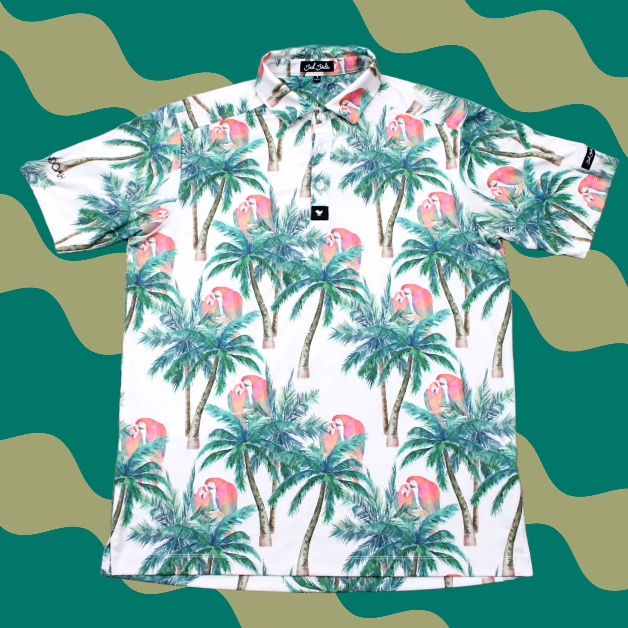 Vintage Bad Birdie Polo Shirt Mens Small Green Island Hopper Golf Palm Trees Print /S Size US S / EU 44-46 / 1 - 1 Thumbnail