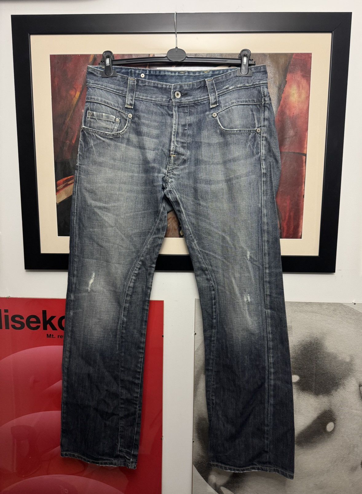 G-Star Vintage G Star Raw 3301 Denim Washed Pant Regular Streetwear Size US 36 / EU 52 - 1 Thumbnail