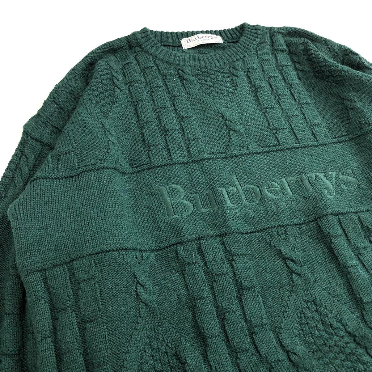 Burberry × Vintage Vintage 80s Burberrys Spell Out Knitwear Sweater Size US XL / EU 56 / 4 - 5 Thumbnail