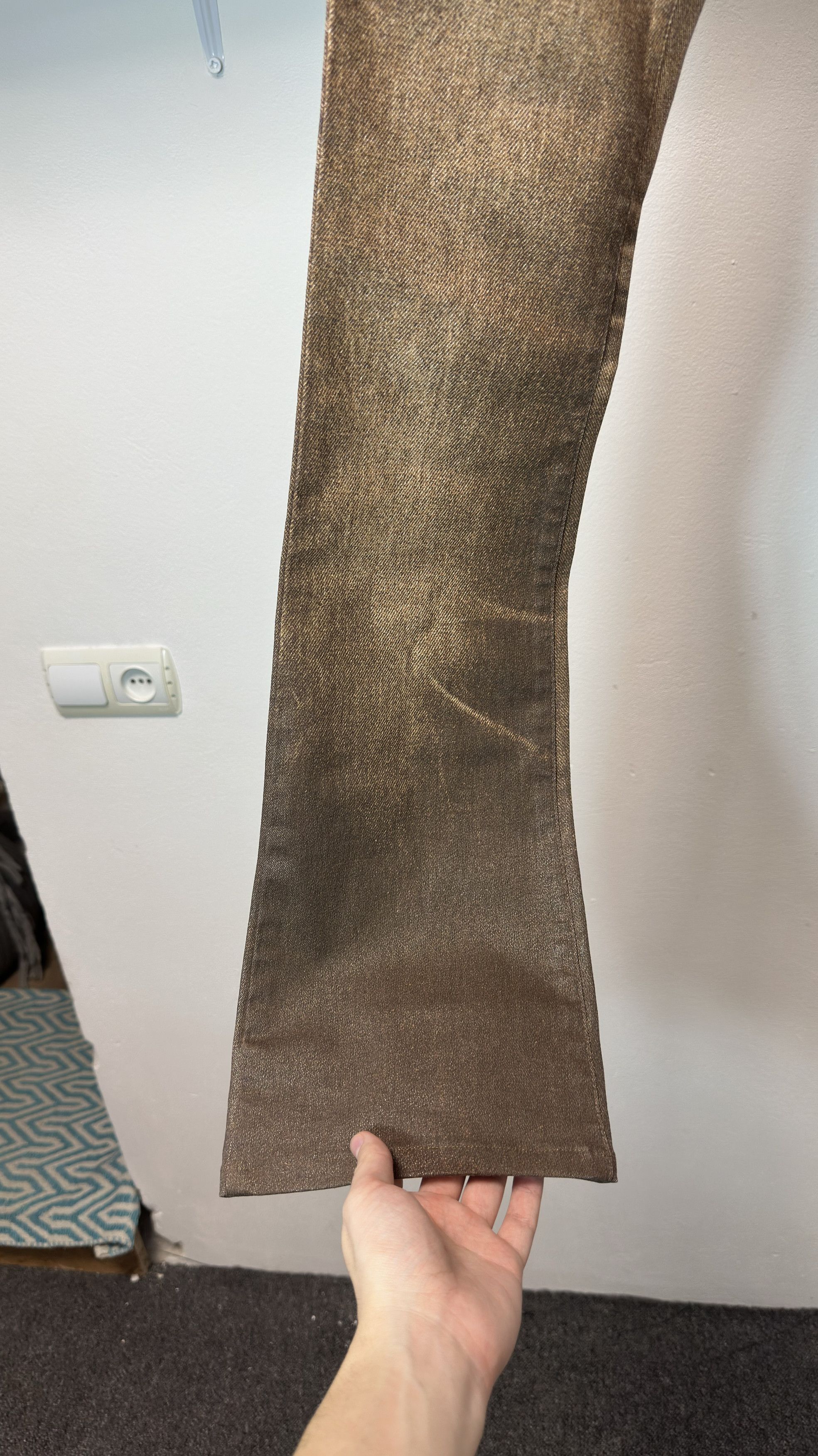 Just Cavalli Just Cavalli Women's Vintage Beige Sand Pants Size 24 Y2K Size 24" / US 00 / IT 34 - 4 Thumbnail