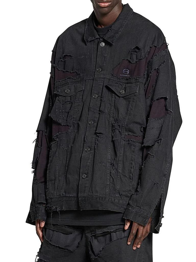 Balenciaga o1tr1nto0426 Unity Sports Icon Patchwork Jacket in Black Size L / US 10 / IT 46 - 3 Thumbnail