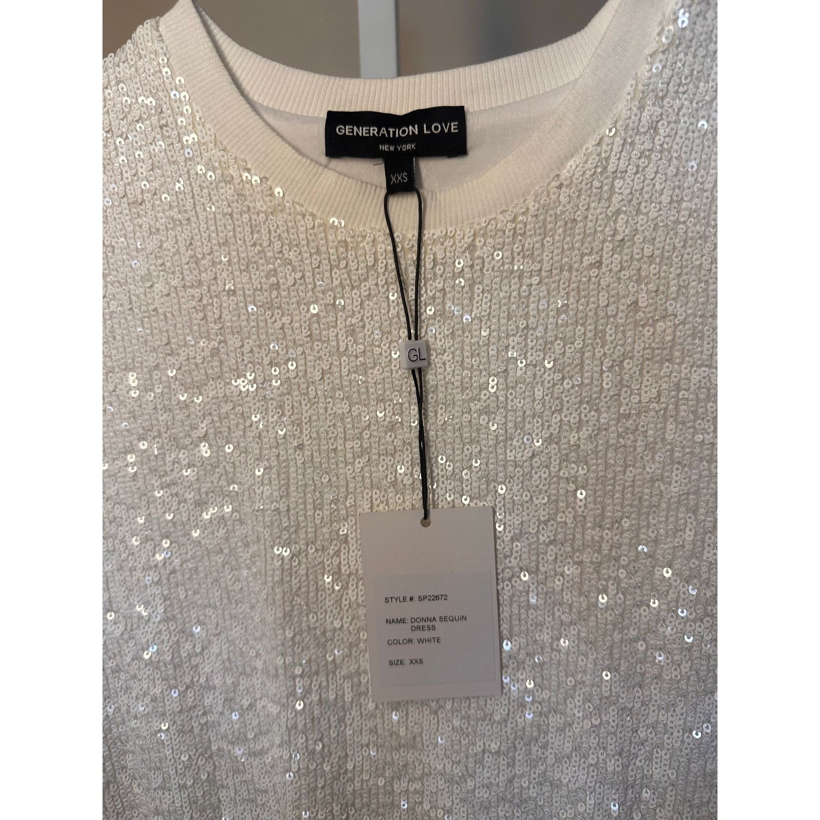 Generation Love NWT Generation Love Donna Sequin Dress White size XXS Size XXS / US 00 / IT 34 - 5 Thumbnail
