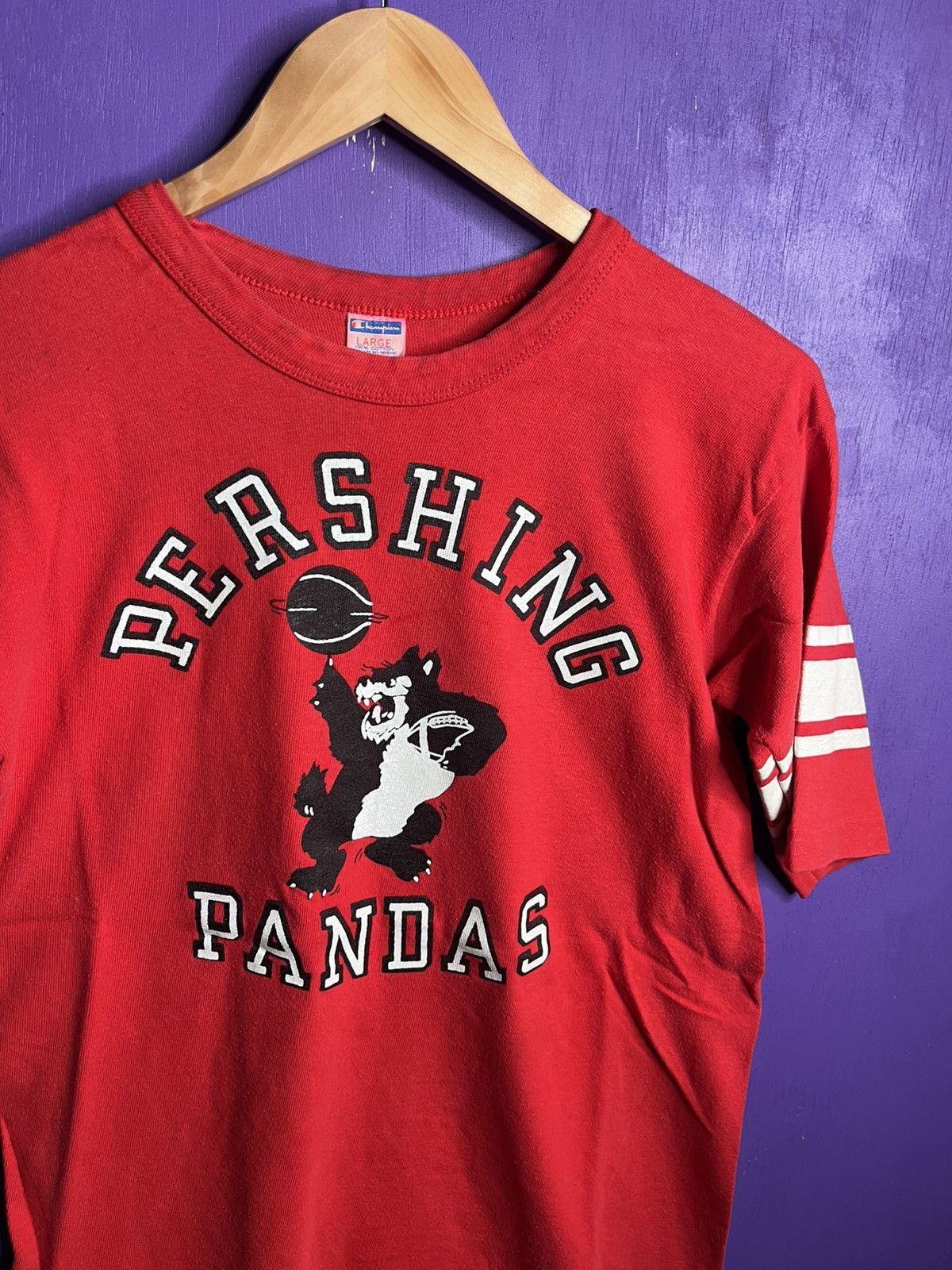 Champion × Vintage Vintage 70s Champion Pershing pandas t-shirt Size US M / EU 48-50 / 2 - 3 Thumbnail