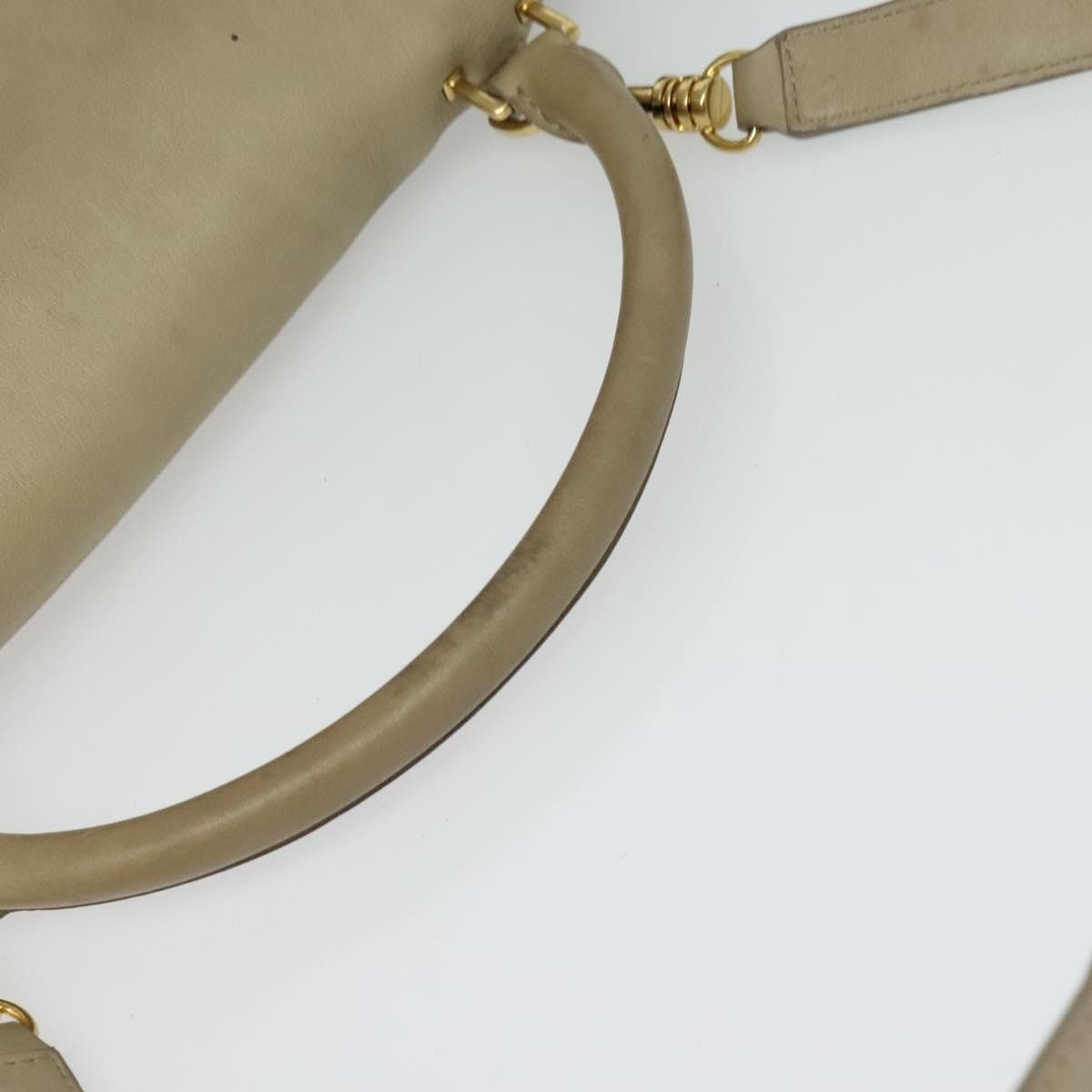 Celine CELINE Trapeze Hand Bag Leather Suede Beige Black Gold Size ONE SIZE - 7 Thumbnail