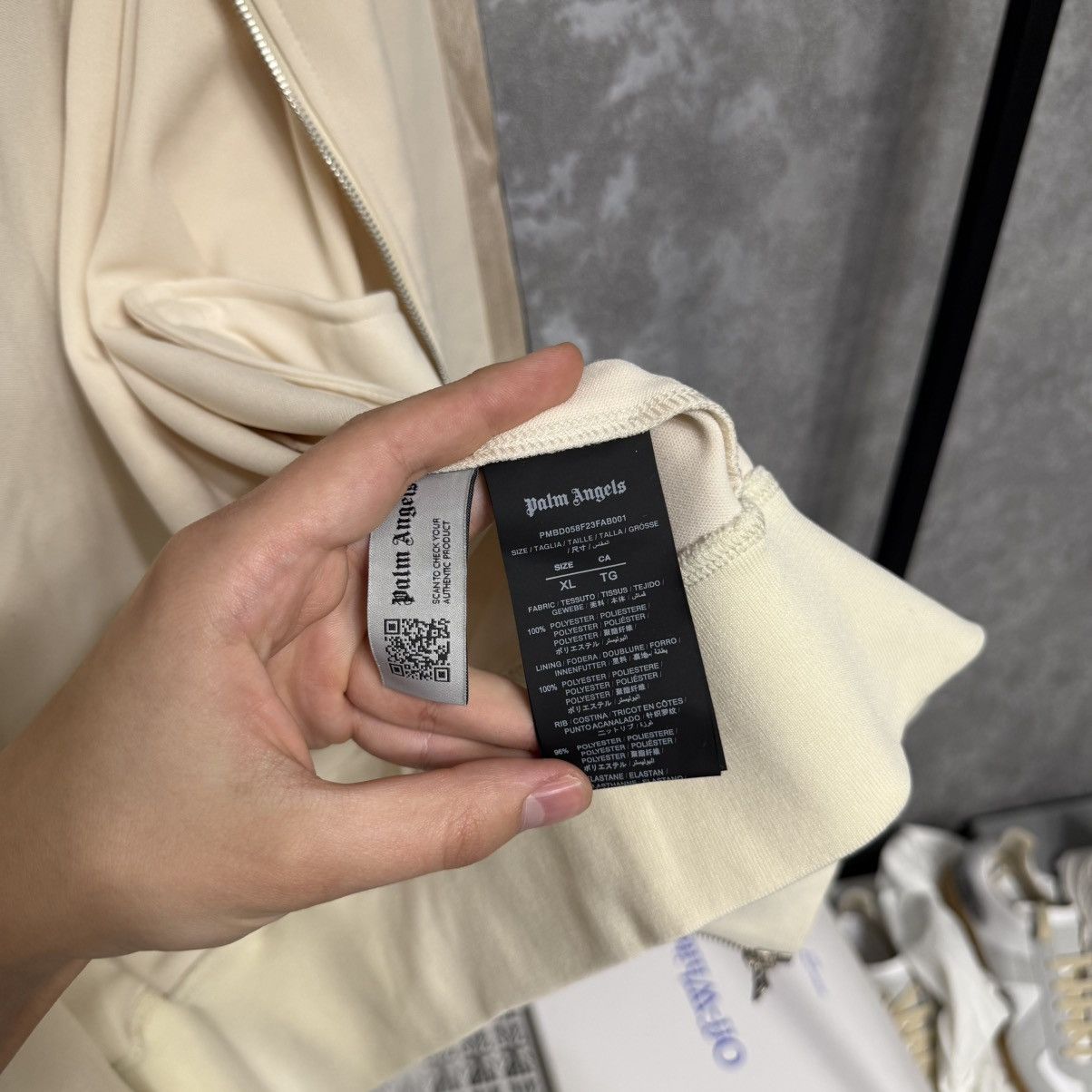 Palm Angels Cream Track Jacket in Beige, Men's (Size Xl) — image 6 of 6