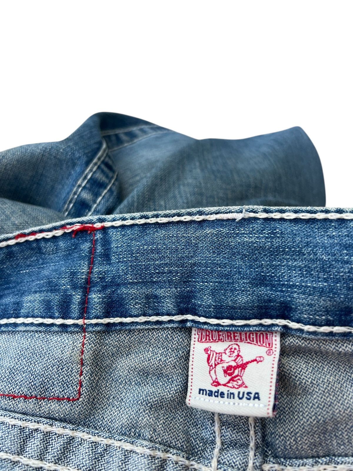 True Religion VTG Y2K True Religion Joey Big T Distress Denim Flare Jeans Size US 30 / EU 46 - 24 Thumbnail