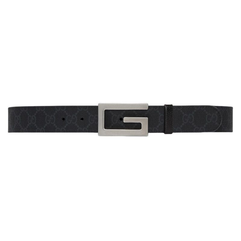 GUCCI $590 Black GG Canvas Reversible Belt New & Authentic (