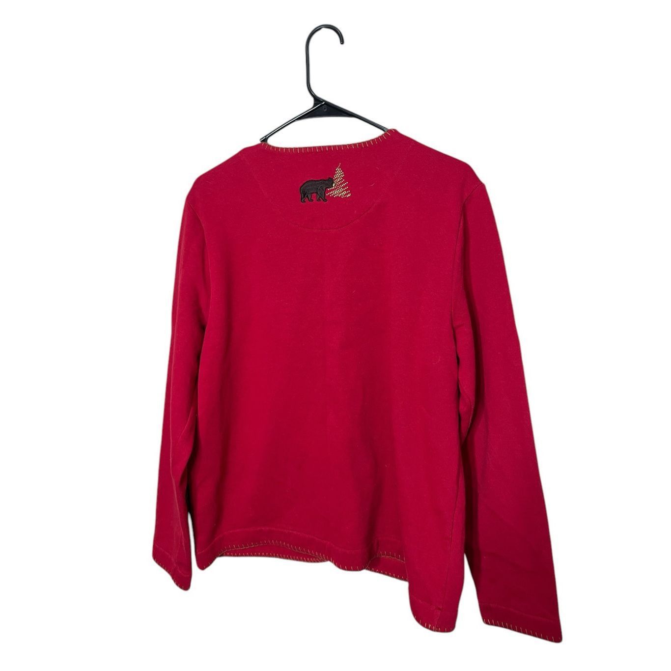 Other Breckenridge Sweater Cardigan Red Brown Bear Embroidered Gol Size M / US 6-8 / IT 42-44 - 6 Thumbnail
