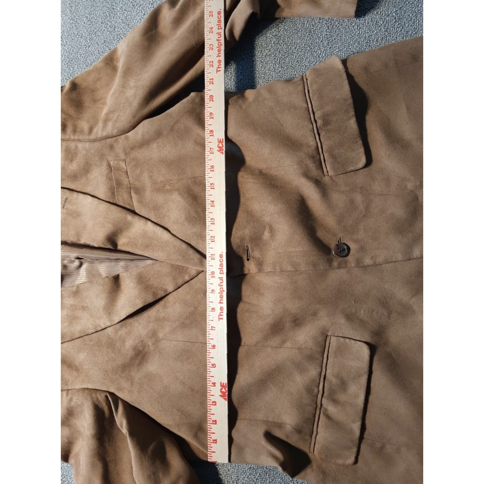 Vintage Men's Brown Polyester Jacket Sz 42 R 2 pockets *missing button Size US XS / EU 42 / 0 - 3 Thumbnail