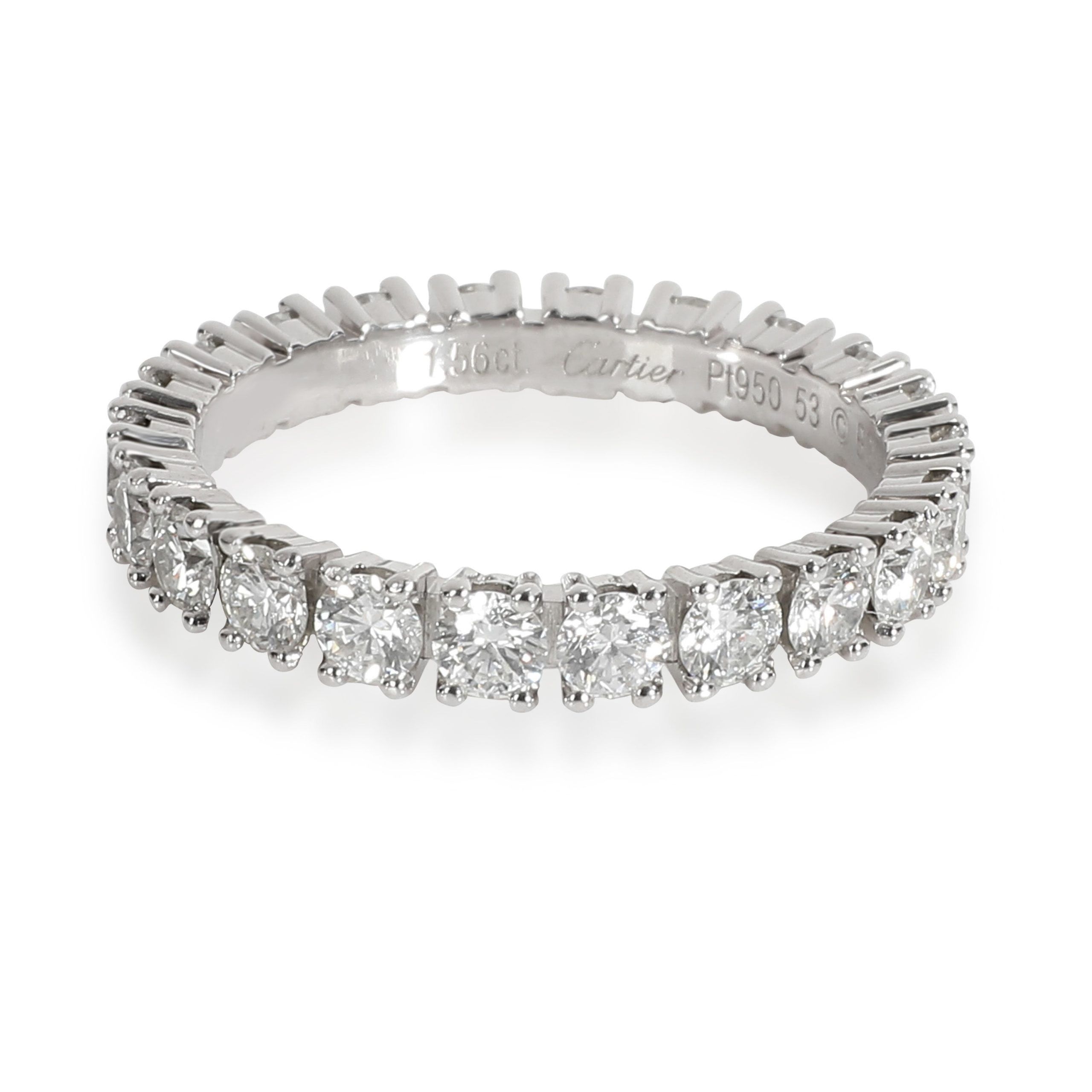 image of Cartier Destinee Diamond Eternity Band In Platinum 1.56 Ctw in Silver, Women's