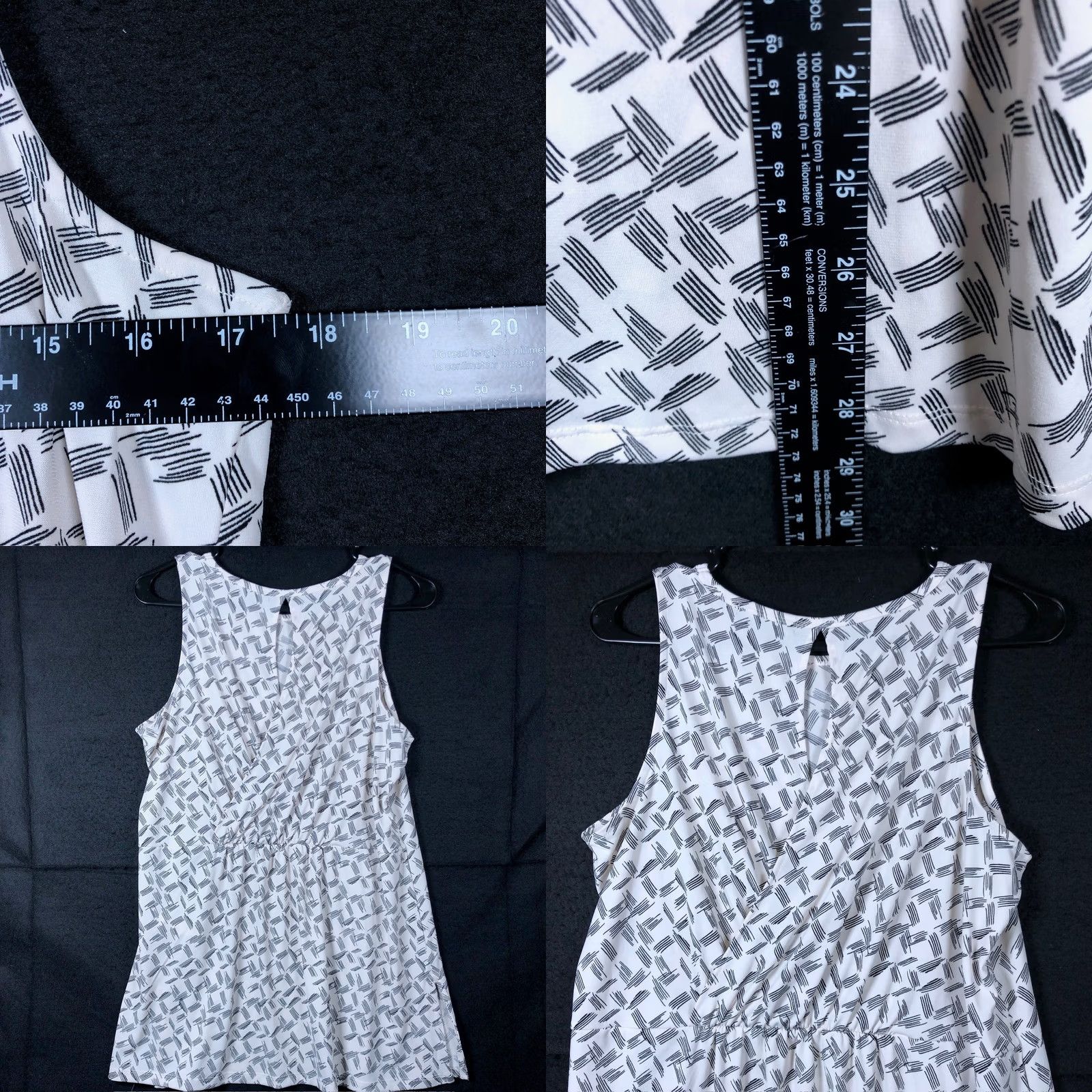 Banana Republic Banana Republic Womens Blouse White Black Sleeveless Key Hole Back Stretch M Shirt Womens Blouse Casual Work Formal 90s? Size M / US 6-8 / IT 42-44 - 8 Thumbnail