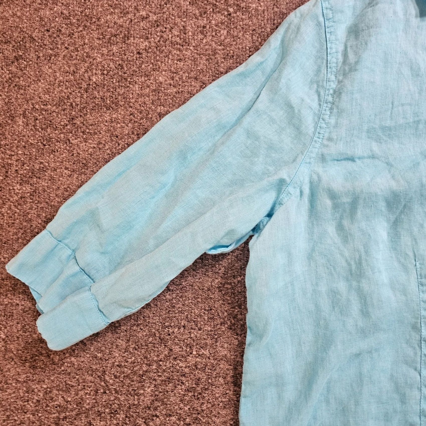 Alife Focus Casual Life Top Shirt Womens XL Blue Linen Button 3/4 Sleeve Casual Career Size XL / US 12-14 / IT 48-50 - 4 Thumbnail
