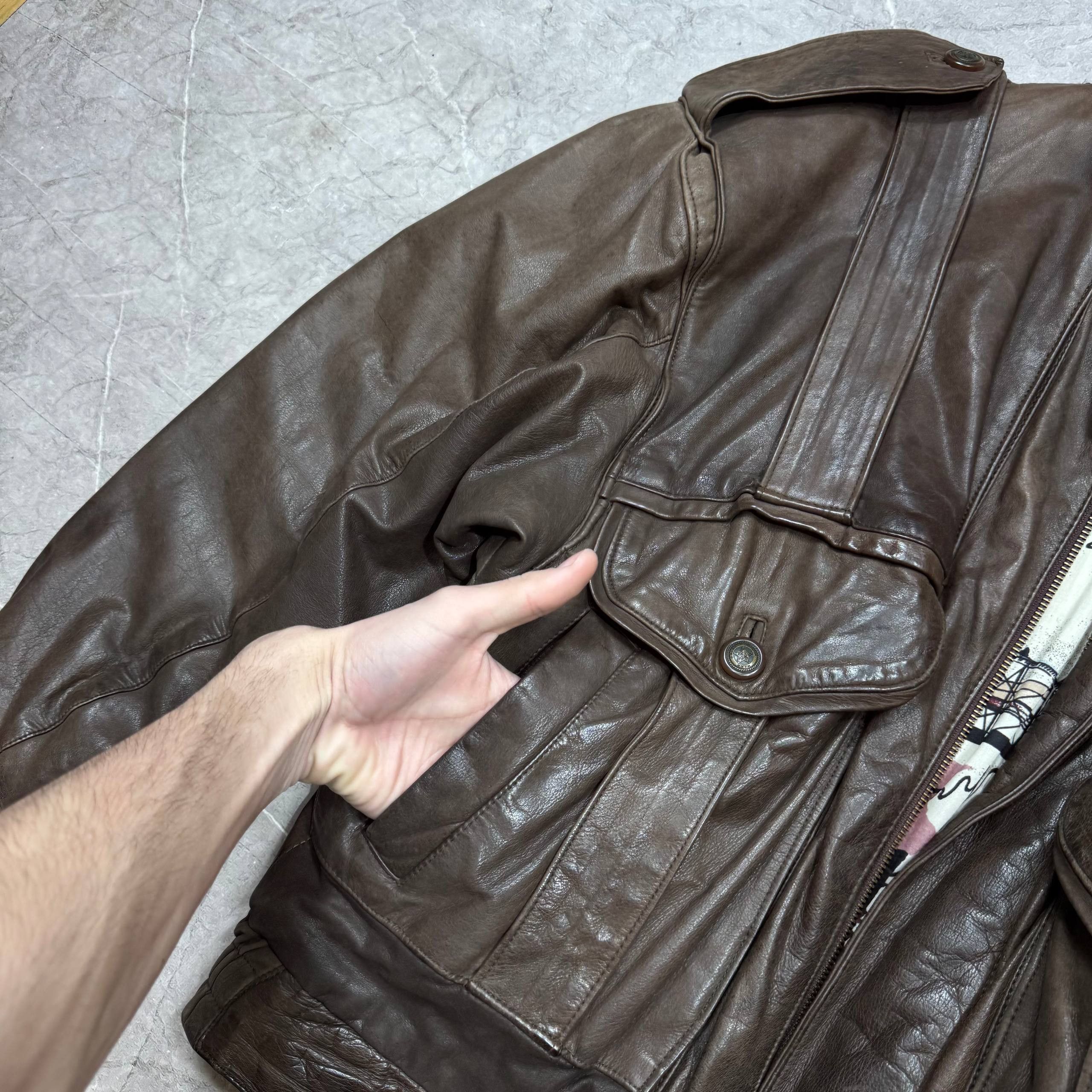 Japanese Brand Vintage 80s Brown Leather Casual Jacket Mens Size 48 Size US M / EU 48-50 / 2 - 2 Thumbnail