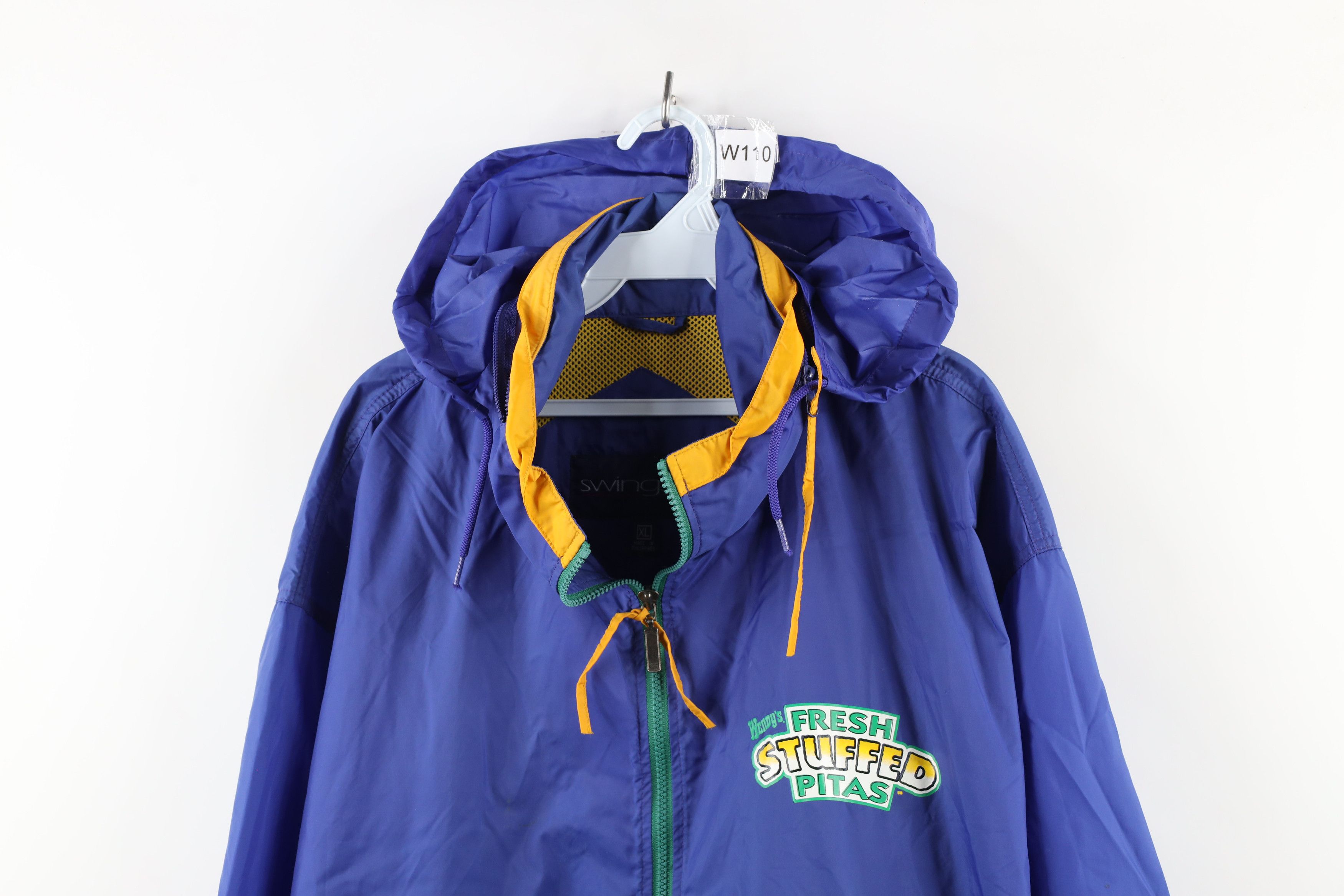 Vintage Vintage 90s Wendys Food Fresh Stuffed Pitas Hooded Jacket Size US XL / EU 56 / 4 - 2 Thumbnail
