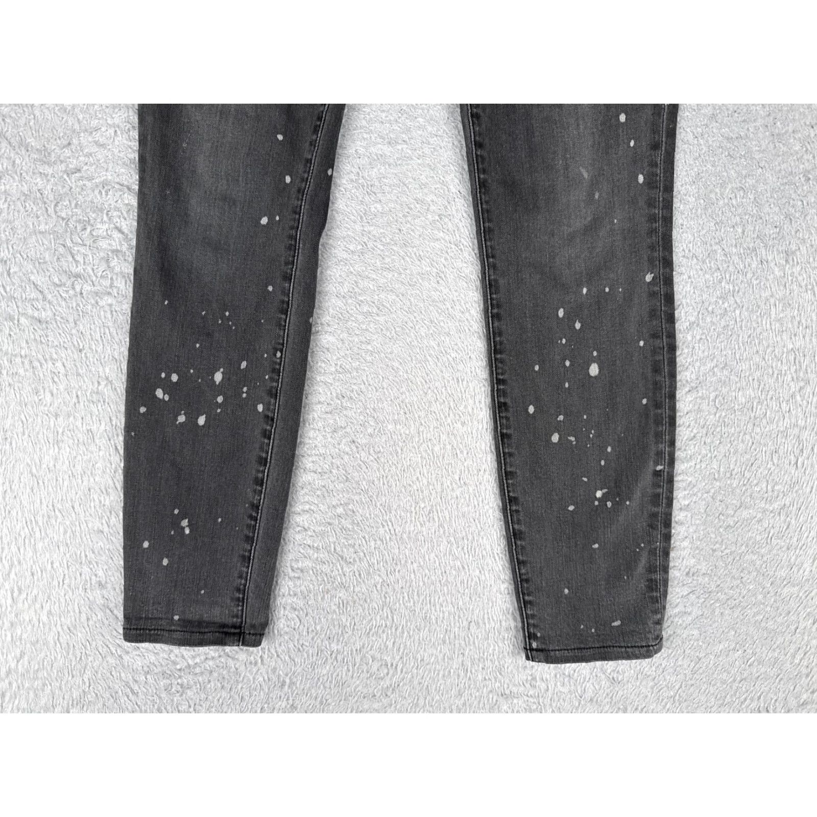 J Brand J Brand Jeans Womens Slim Skinny Crop Outsider Wash Charcoal Gray Denim Distressed 25in Zip 5-Pocket Cotton Blend Spandex Size 42" / US 20 - 2 Thumbnail