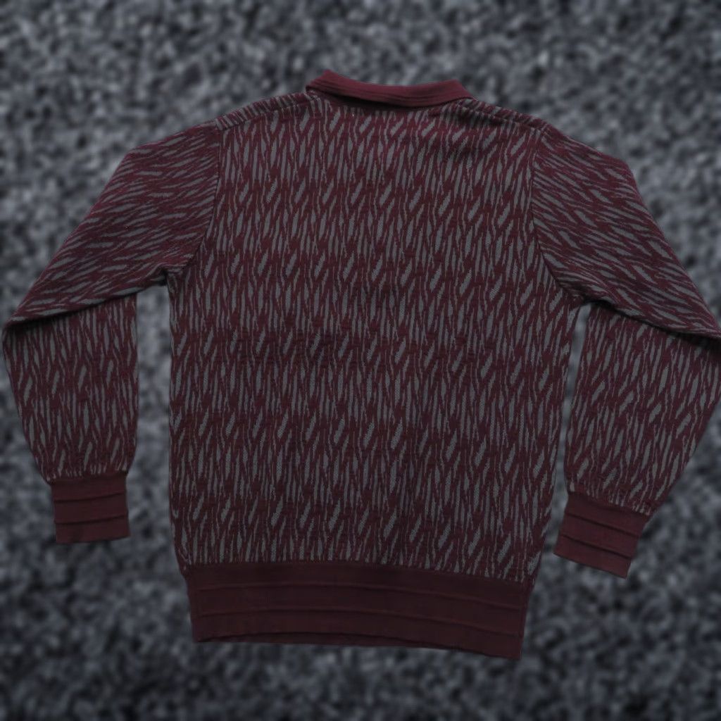 Paul & Shark VINTAGE Paul & Shark Yachting Sweater Mens M Maroon Long Sleeve Polo Tiger Stripe Size US M / EU 48-50 / 2 - 1 Thumbnail