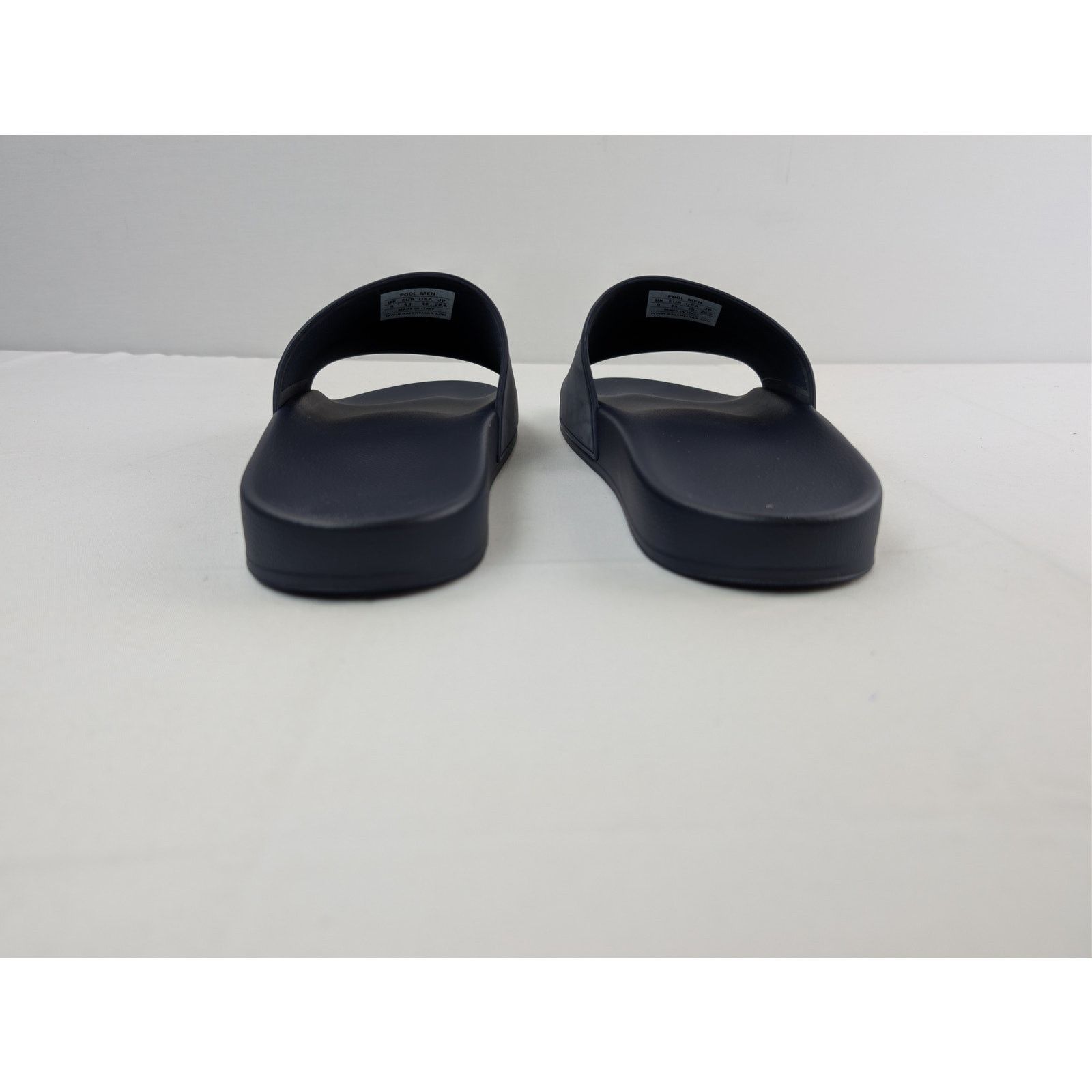 Balenciaga o1rshd1 Smooth Rubber Pool Slide Slider Slipper Navy/White Size US 10 / EU 43 - 11 Thumbnail
