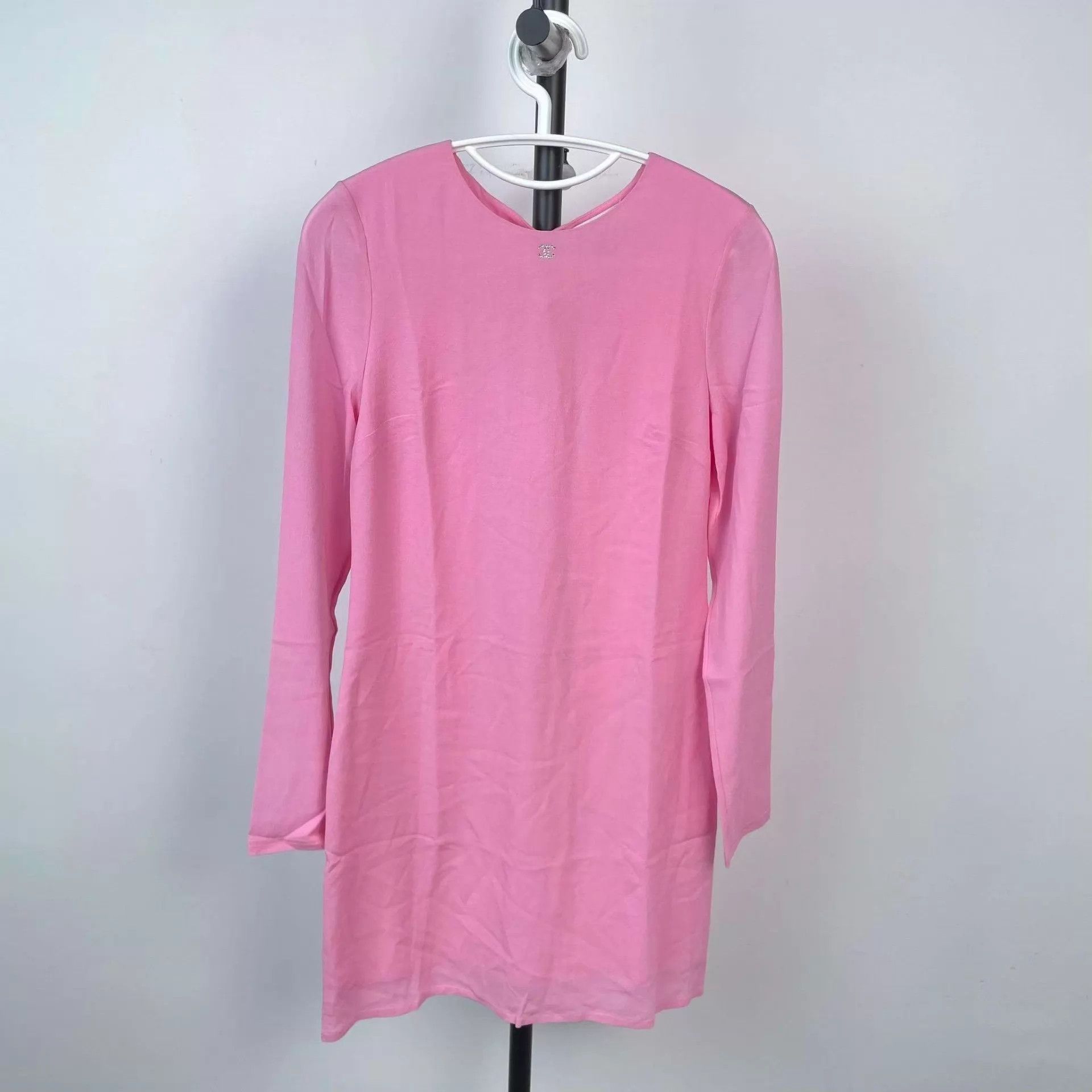 Chanel Chanel Women's Pink Silk Long Sleeve Dress 34 Size XS / US 0-2 / IT 36-38 - 1 Thumbnail