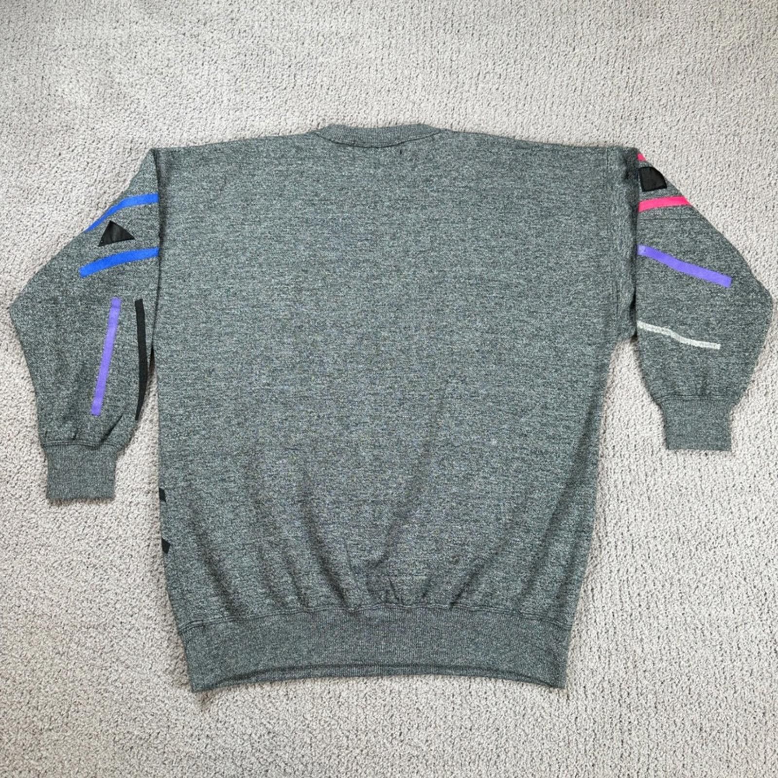 Other Vintage 80s 90s Abstract Graphic Sweatshirt Memphis Knit L Size US L / EU 52-54 / 3 - 3 Thumbnail