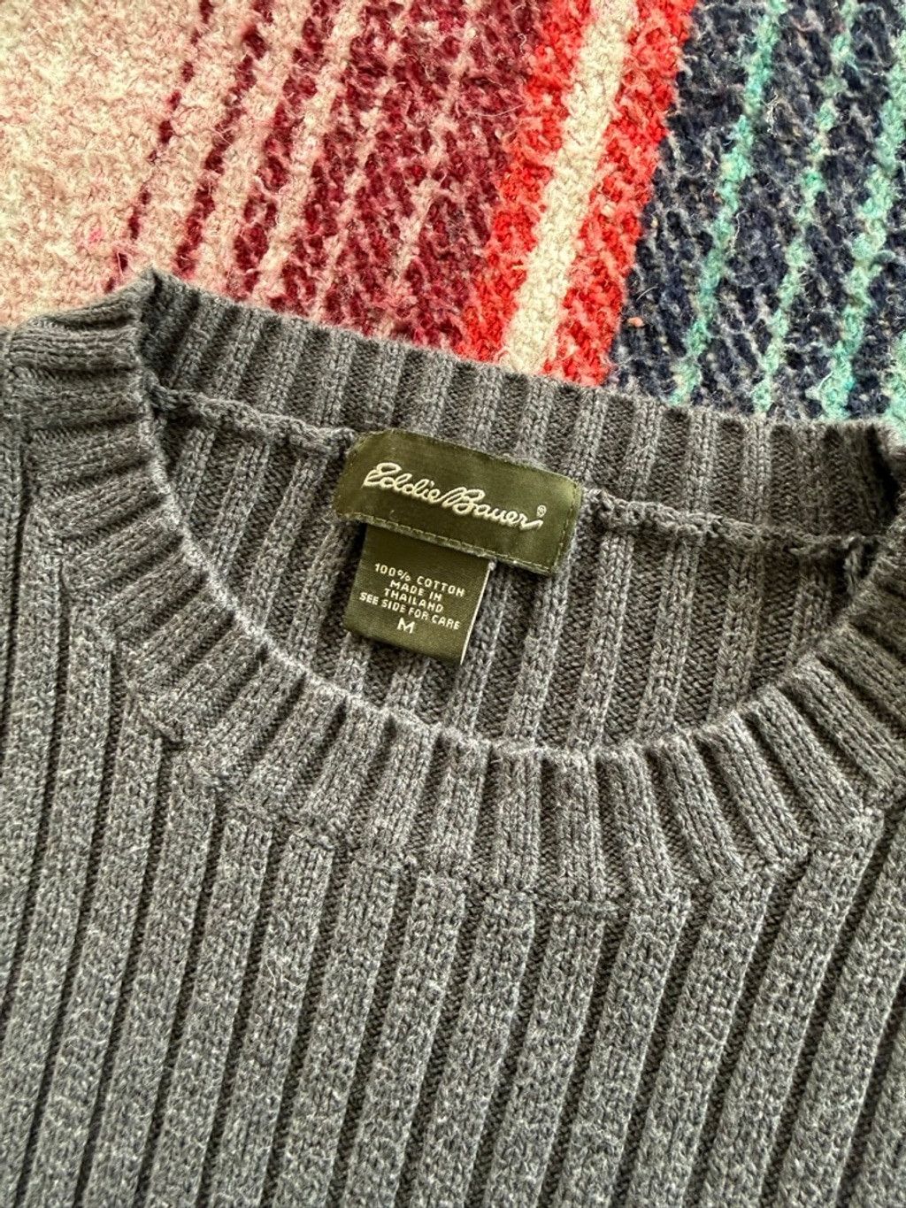 Eddie Bauer Men's Eddie Bauer Gray Ribbed Crewneck Sweater M Size US M / EU 48-50 / 2 - 3 Thumbnail