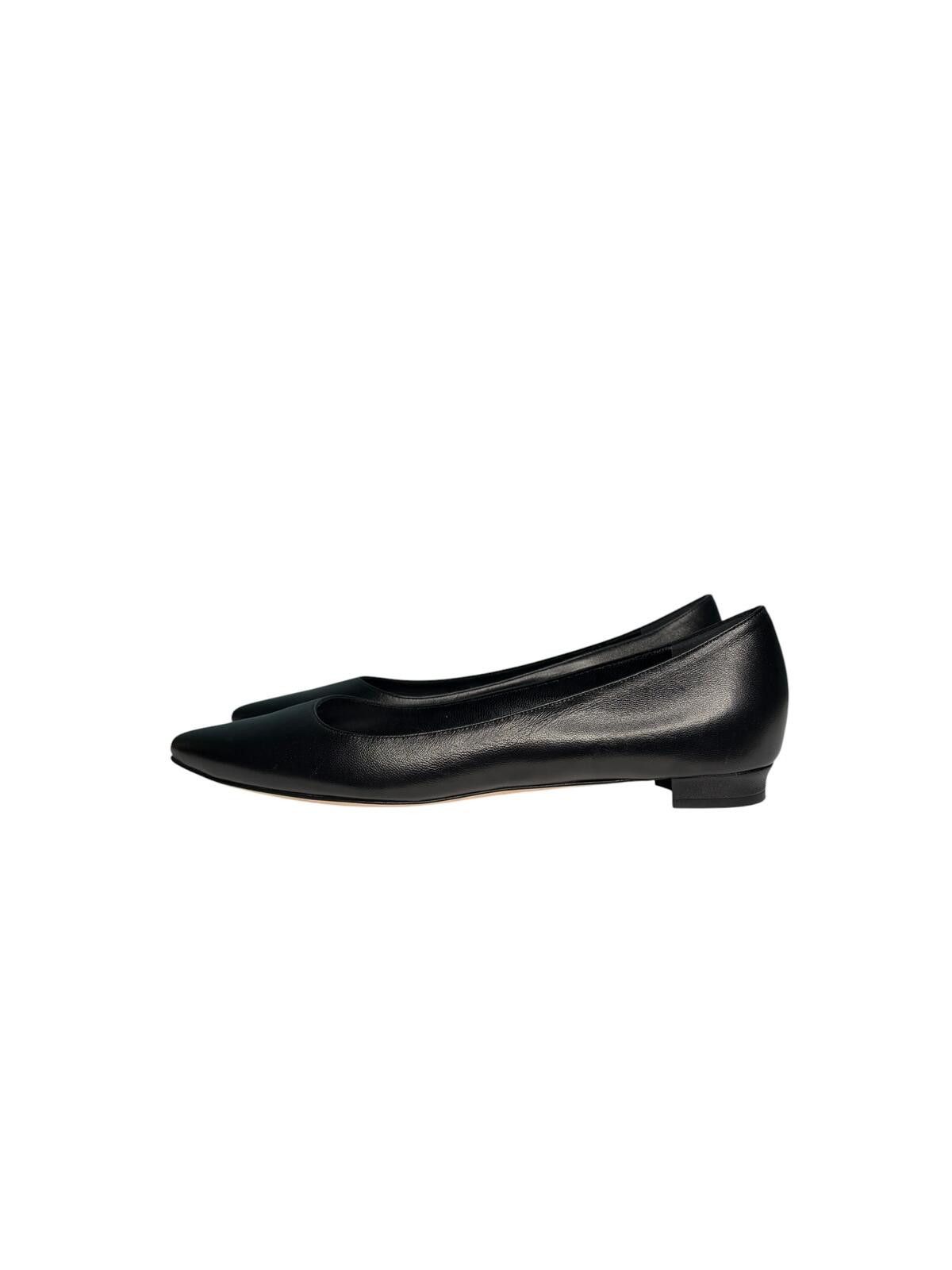 Manolo Blahnik NEW Manolo Blahnik Gala Lambskin Point Toe Flats Black EU40 Size US 9 / IT 39 - 4 Thumbnail