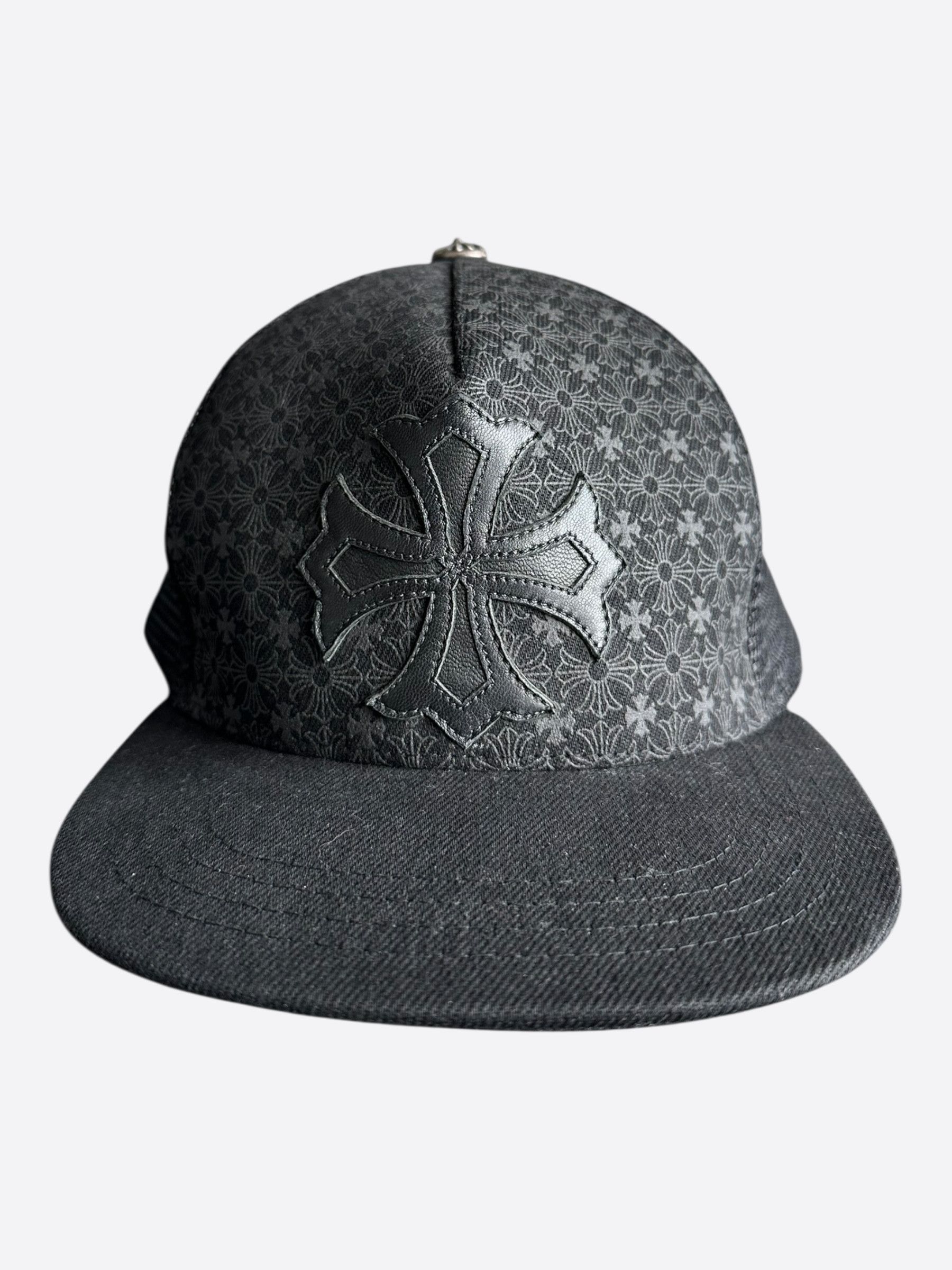Chrome Hearts Black Cross Patch Jacquard Logo Hat