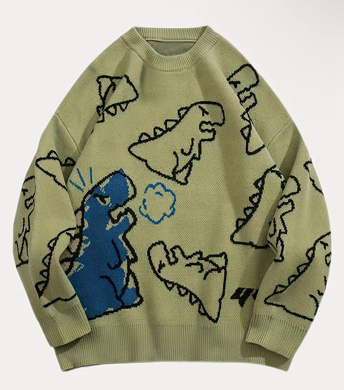 Japanese Brand Streetwear Vintage Dinosaur Black Sweater Jacquard Knitwear Size US S / EU 44-46 / 1 - 1 Thumbnail