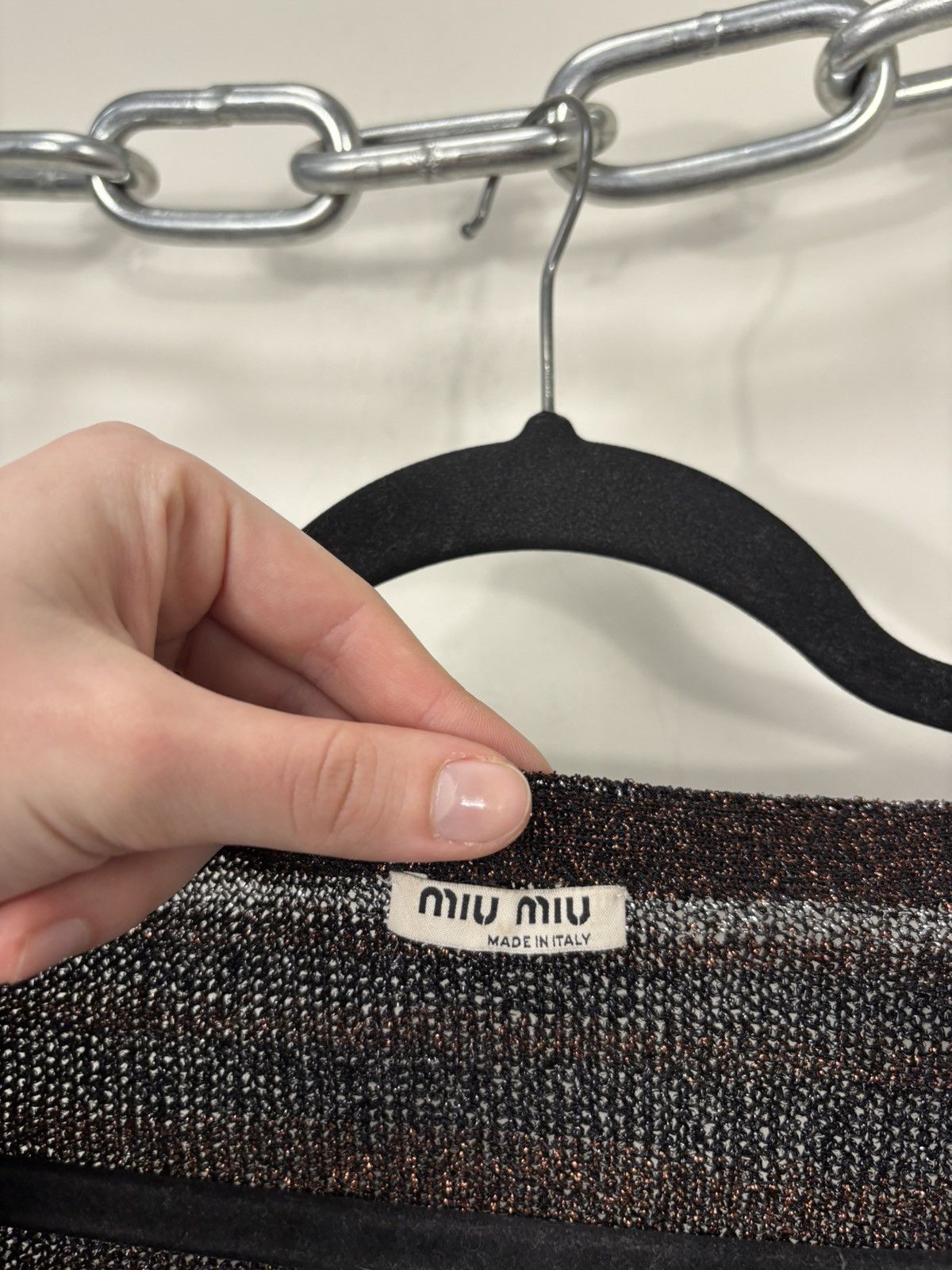 Miu Miu Miu Miu Women’s Glitter Metallic Lurex Knit Sweater Top Size M / US 6-8 / IT 42-44 - 6 Thumbnail