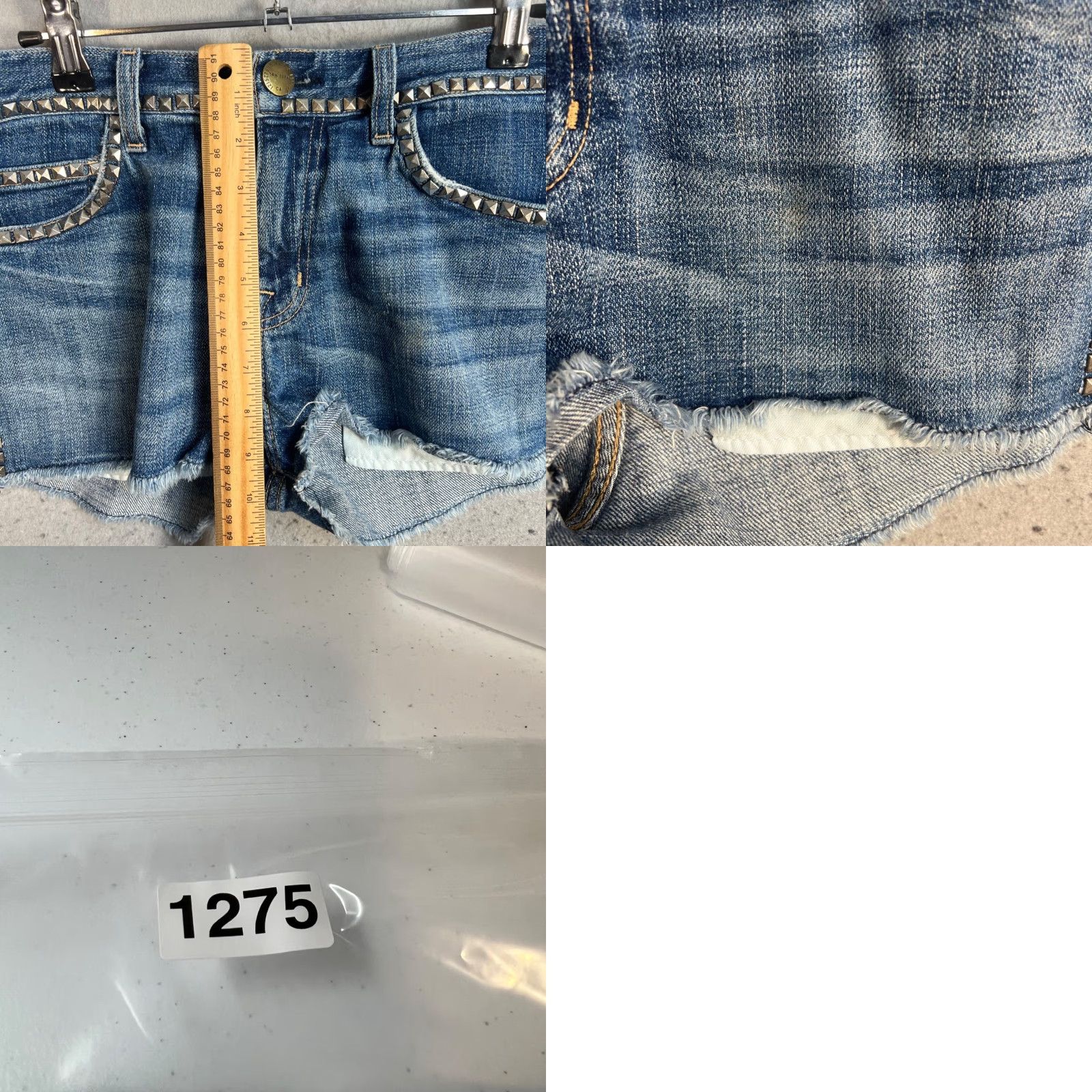 Vintage VINTAGE Current/Elliott Womens 26 Boyfriend Shorts Denim Blue Studded Slim Fit 30" W 1.5" Inseam Womens Size 26" / US 2 / IT 38 - 8 Thumbnail