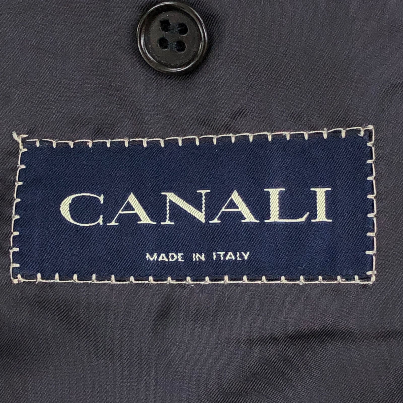 Canali Canali Size IT 52 US 42L Sport Coat Super 120s Wool Charcoal Size 42L - 16 Thumbnail