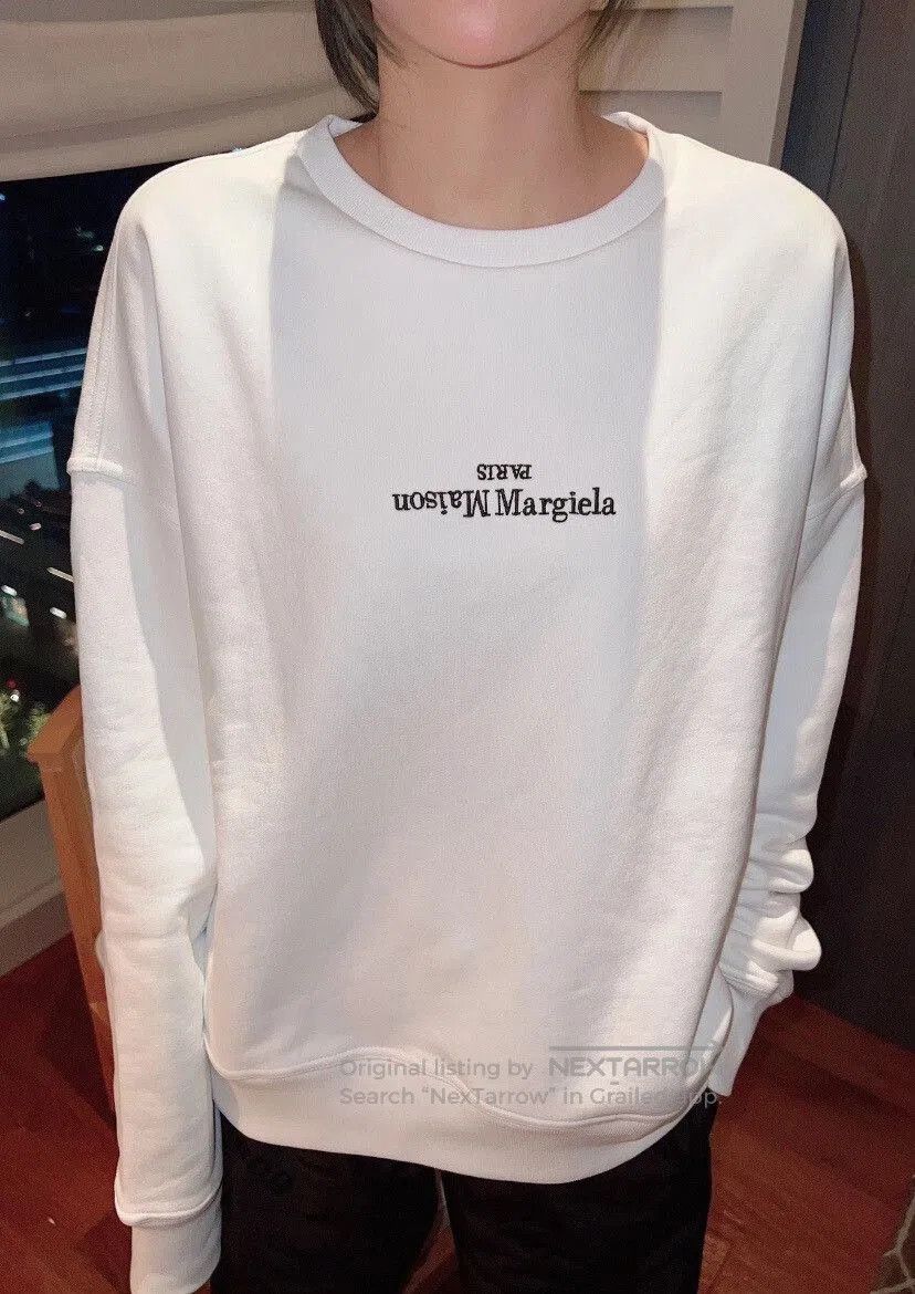 Maison Margiela Maison Margiela White Embroidered Logo Sweatshirt. Size US M / EU 48-50 / 2 - 4 Thumbnail