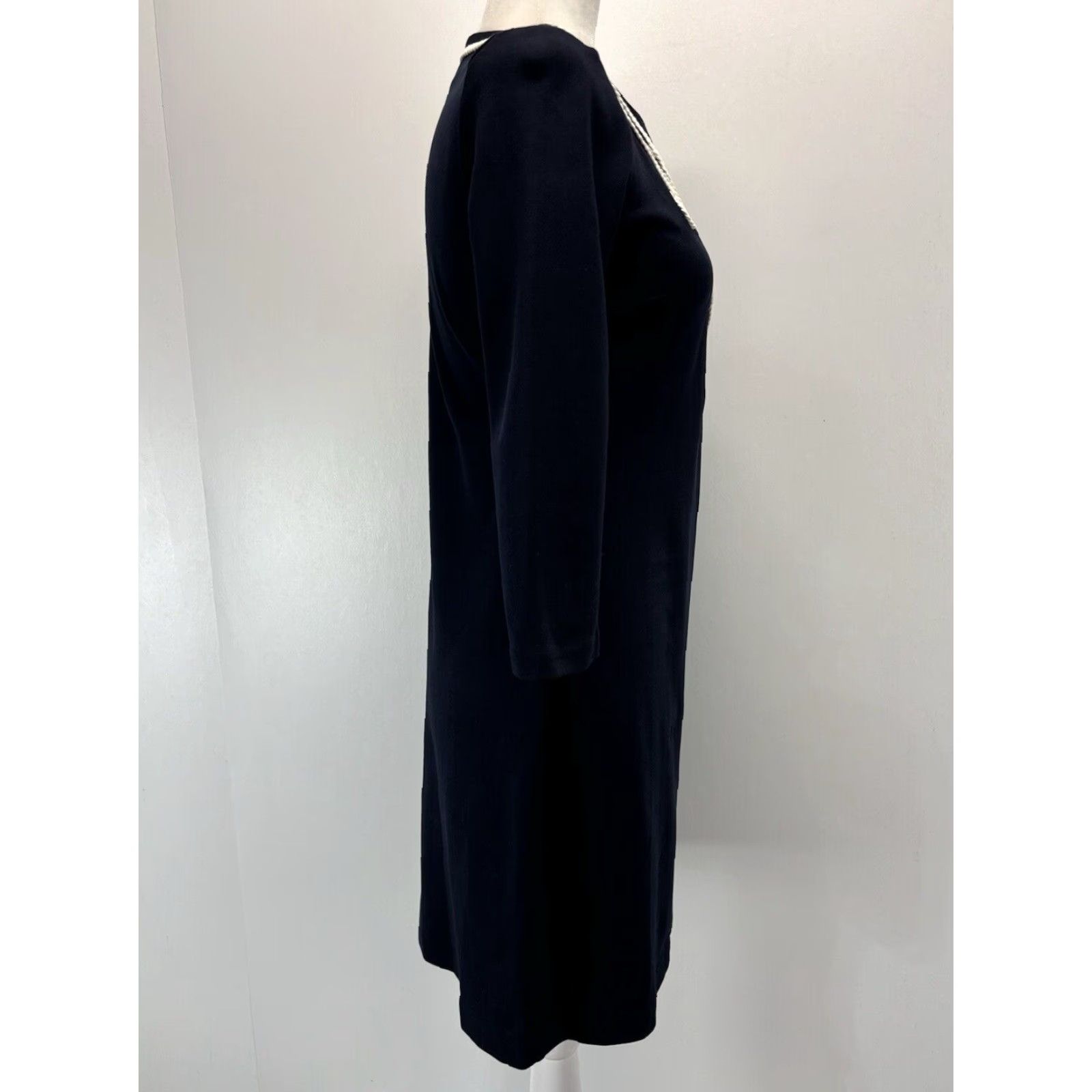 Talbots Talbots Navy Nautical Sheath Dress PS 3/4 Sleeve Embroidered Womens Size S / US 4 / IT 40 - 4 Thumbnail
