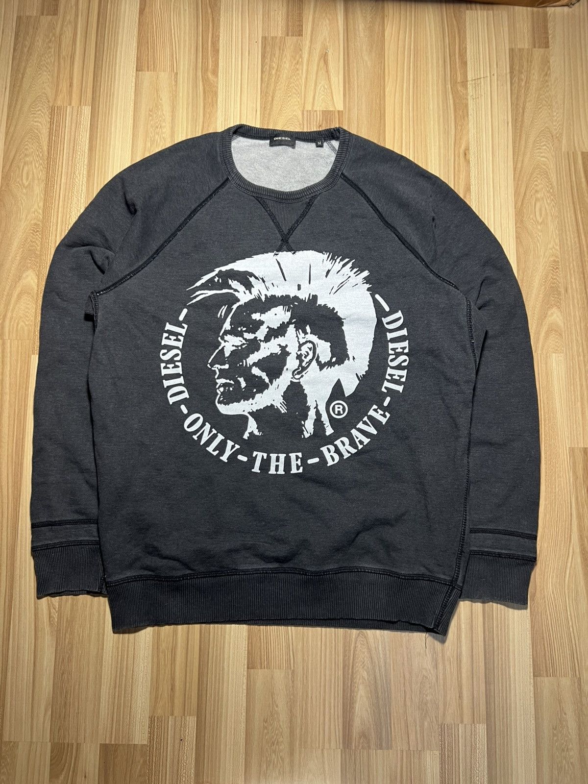 Diesel 🔥00’s Diesel Boxy Washed Big Logo Sweatshirt Creawneck Y2k Size US M / EU 48-50 / 2 - 1 Thumbnail