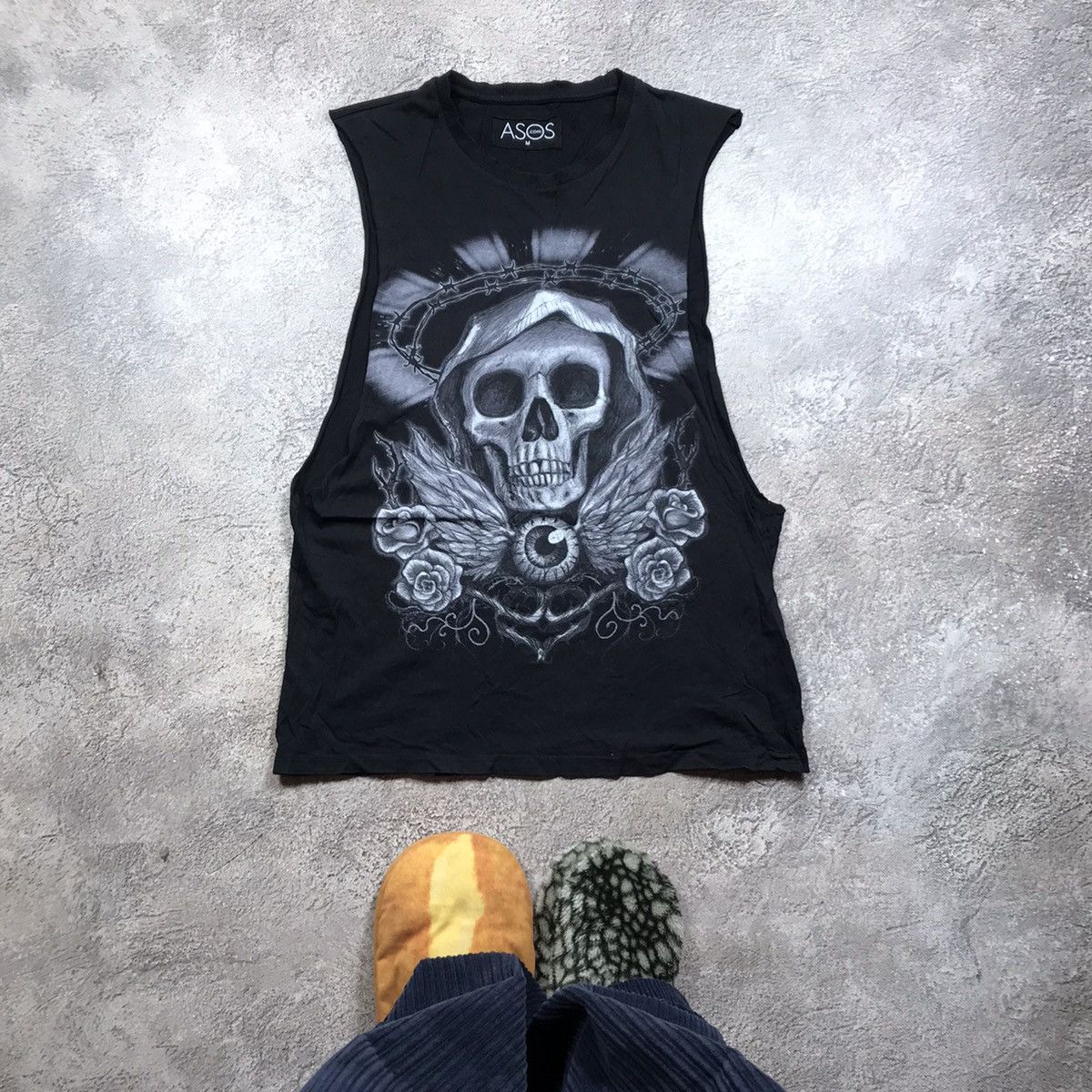 Vintage Vintage 90s Skull Graphic Tank Top Y2K Goth Streetwear M Size US M / EU 48-50 / 2 - 1 Thumbnail