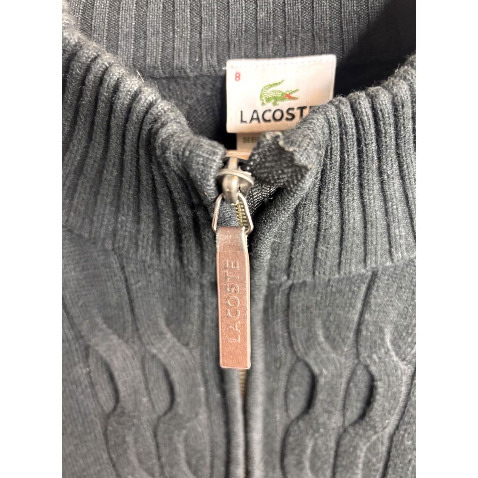 Lacoste Lacoste Sweater Mens 3XL Gray 1/4 Zip Mock Neck Cable Knit Pullover Logo Size US XXL / EU 58 / 5 - 4 Thumbnail