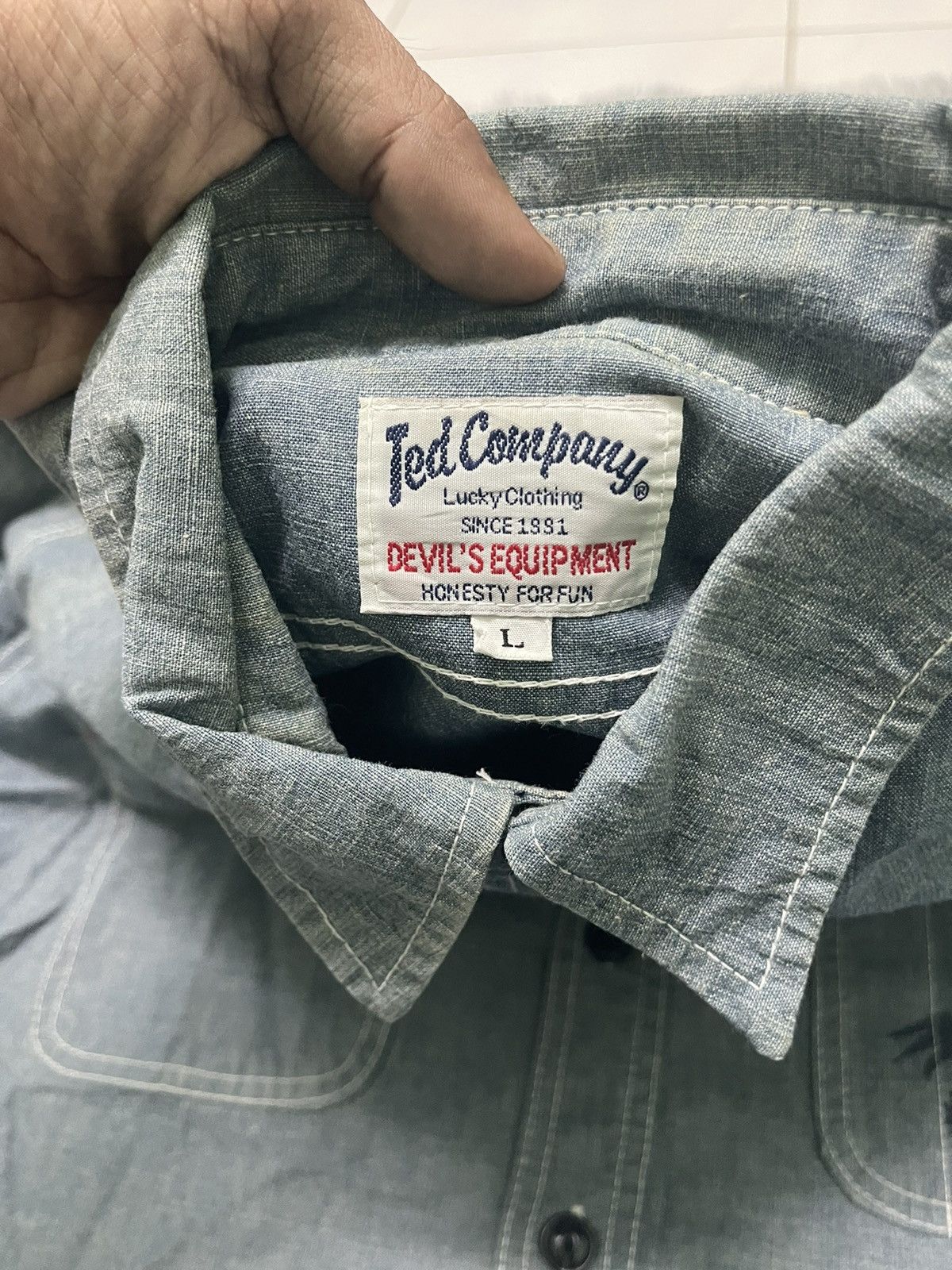 Tedman 90s TED COMPANY DENIM WORKWEAR SHIRT Size US L / EU 52-54 / 3 - 11 Thumbnail