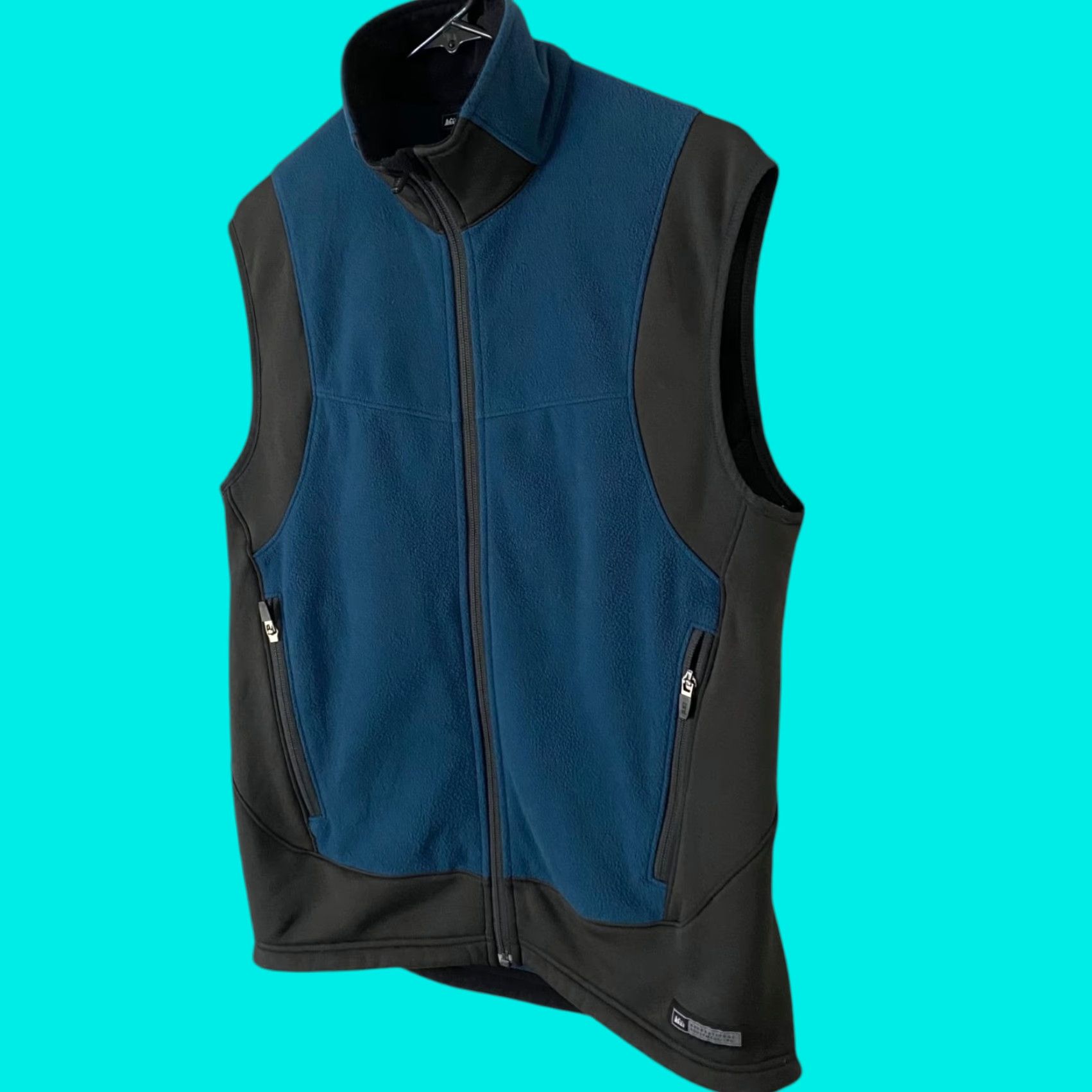 Vintage REI Co-op Vest Full-Zip Fleece Blue & Black Mens Small Hiking Travel Outerwear Vest Size US S / EU 44-46 / 1 - 1 Thumbnail