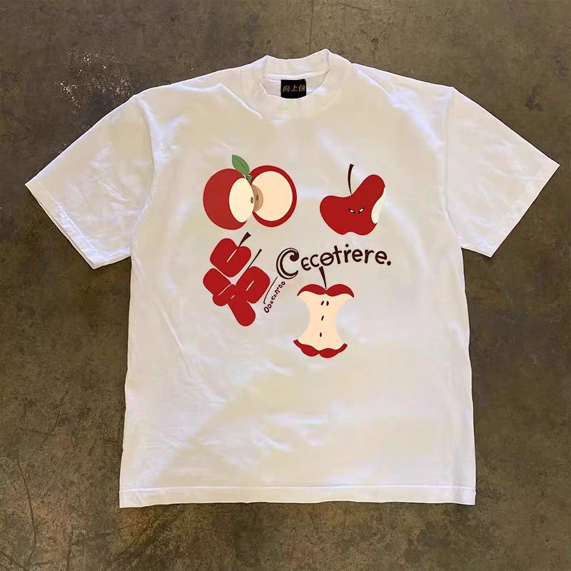 Japanese Brand × Vintage White casual retro loose apple print t-shirt Size US M / EU 48-50 / 2 - 1 Thumbnail