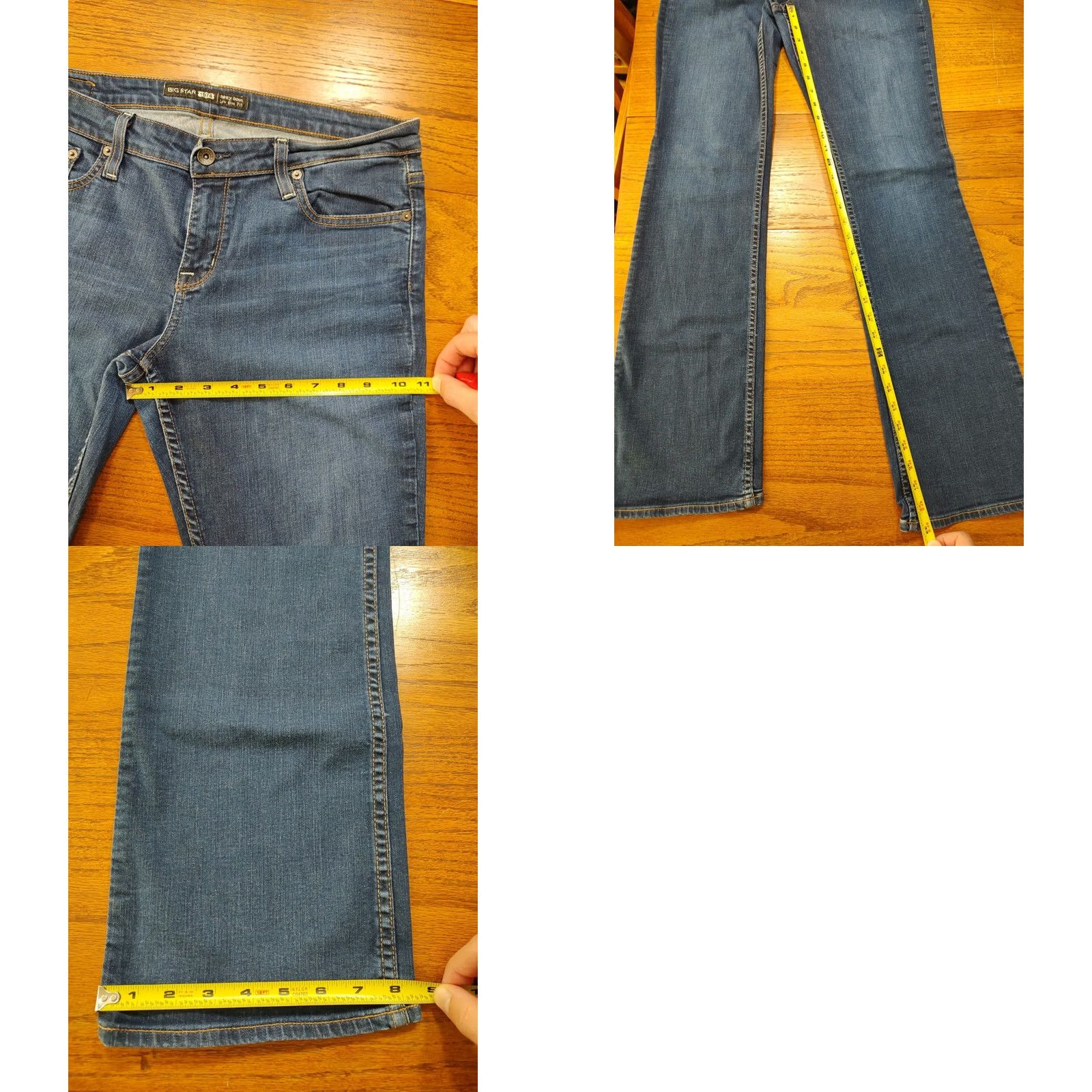 Denime BIG STAR Remy Bootcut Jeans Womens Blue Denim Tag 32 X 33 Inseam Low Rise Boot Size 24" / US 00 / IT 34 - 9 Thumbnail