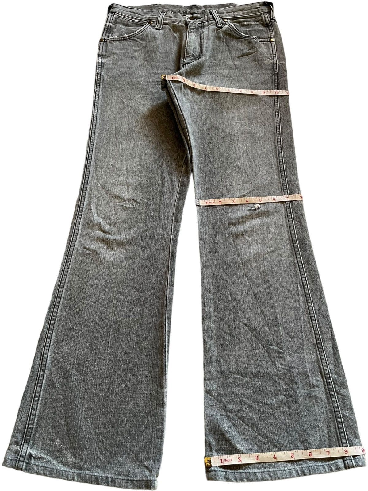 Wrangler SALES🔥Vintage Wrangler Flared Faded Wash Distressed Jeans Size US 31 - 14 Thumbnail