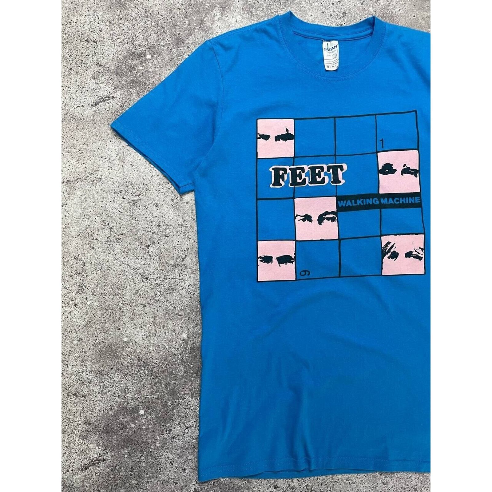 Band Tees × Vintage Vintage M Blue T-Shirt Feet Walking Machine Vintage Style Size US M / EU 48-50 / 2 - 3 Thumbnail